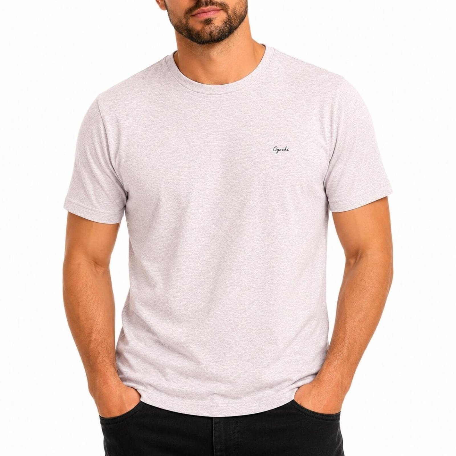 Camiseta Manga Curta Slim Masculina Ogochi 006490002 Rose