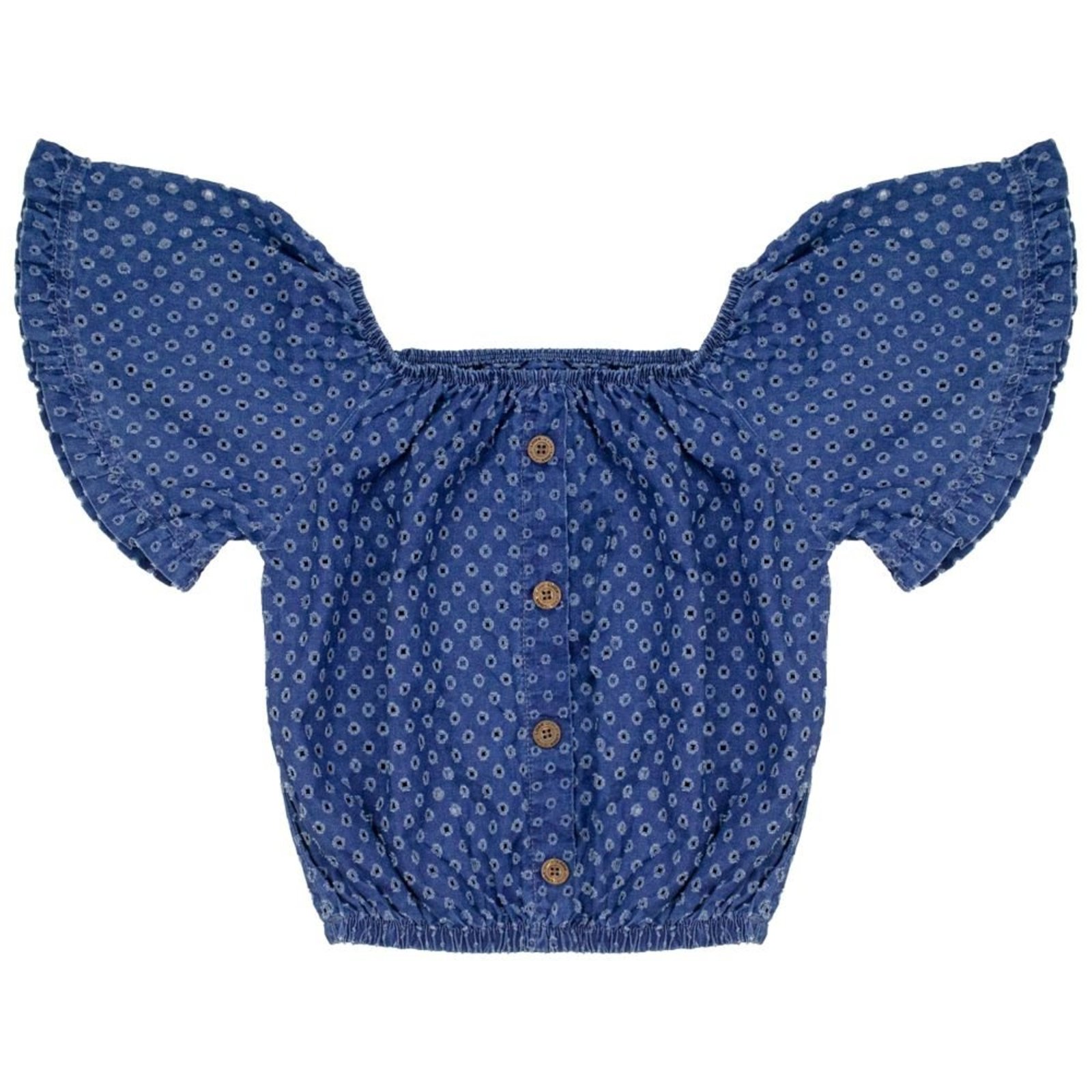 Infantil - Blusa Juvenil Look Jeans Furadinha Azul