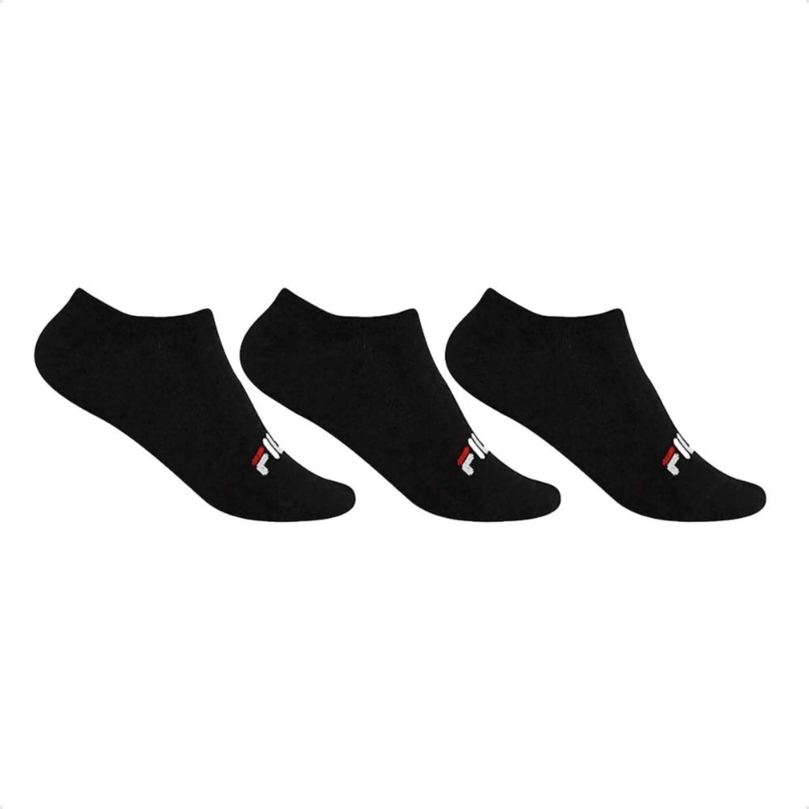 Vista 2 Kit Meia Fila Tripack Lisa Cano Curto preto Fila preto