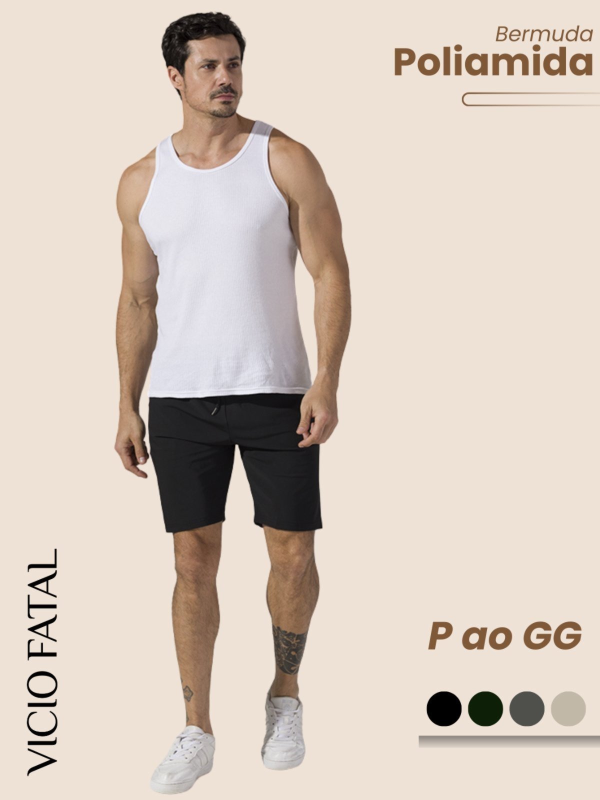 Bermuda Masculina Poliamida com Elastano