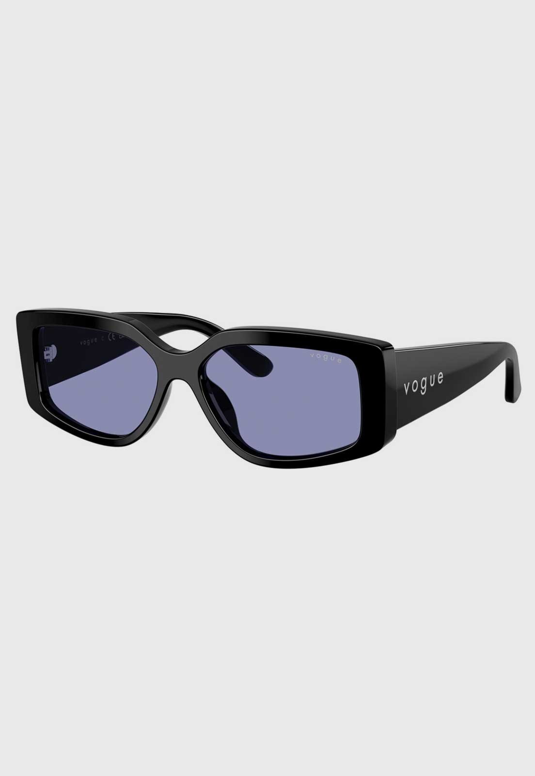 Óculos de Sol Feminino Vogue Retangular Acetato Preto