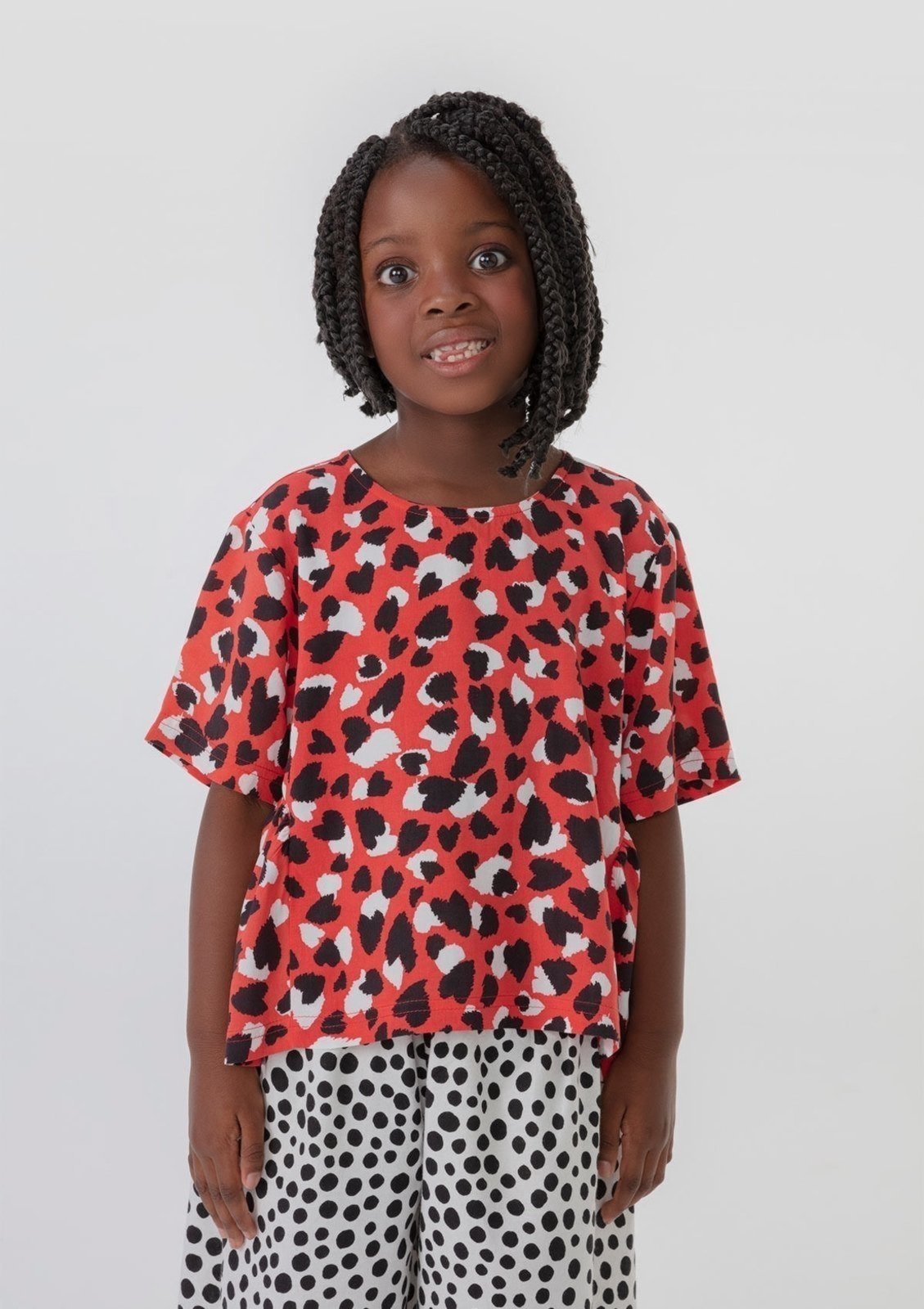 Infantil - Blusa Menina Com Estampa Corações Mãe E Filha