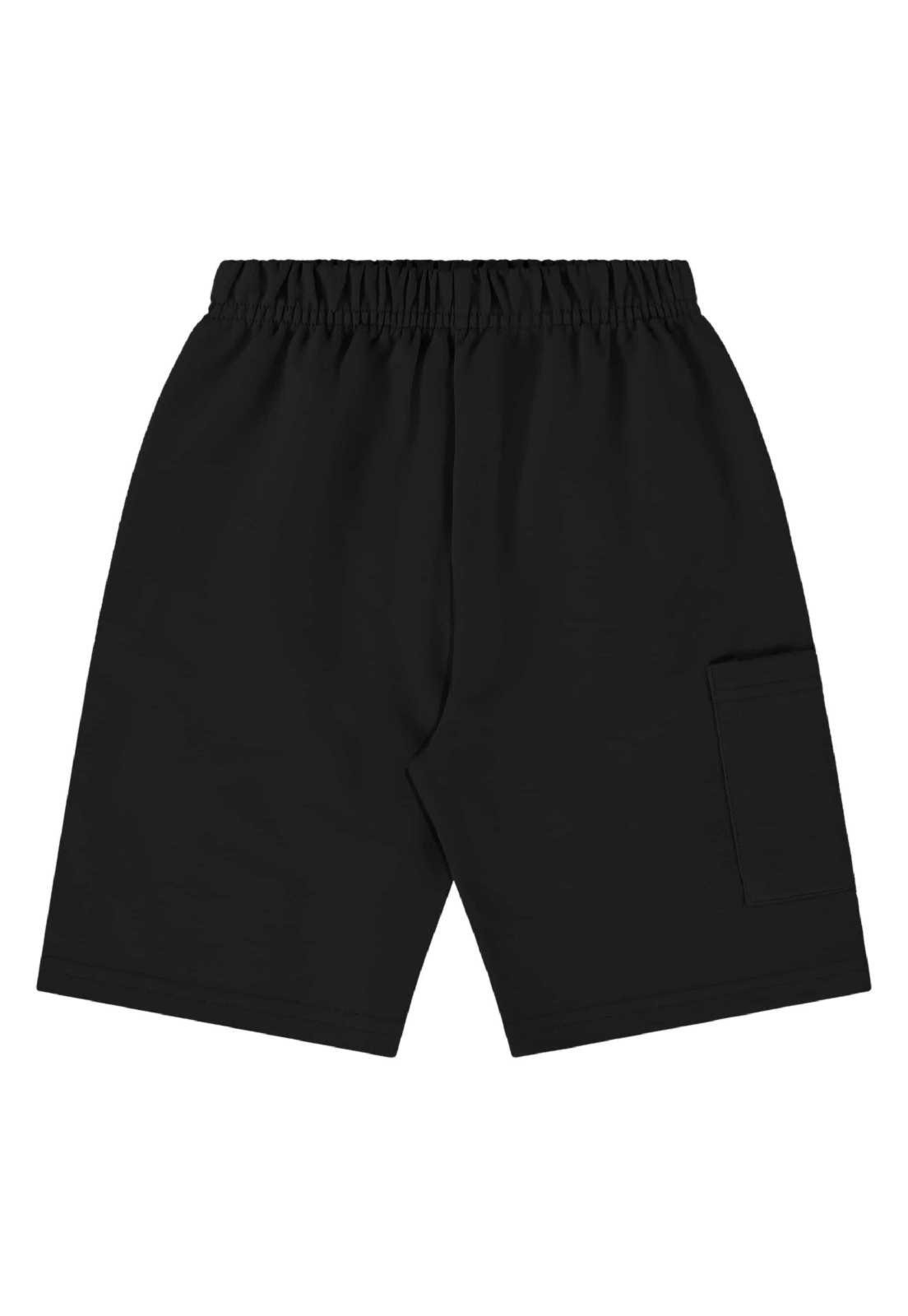Infantil - Bermuda em Moletom para Menino Bee Loop Preto