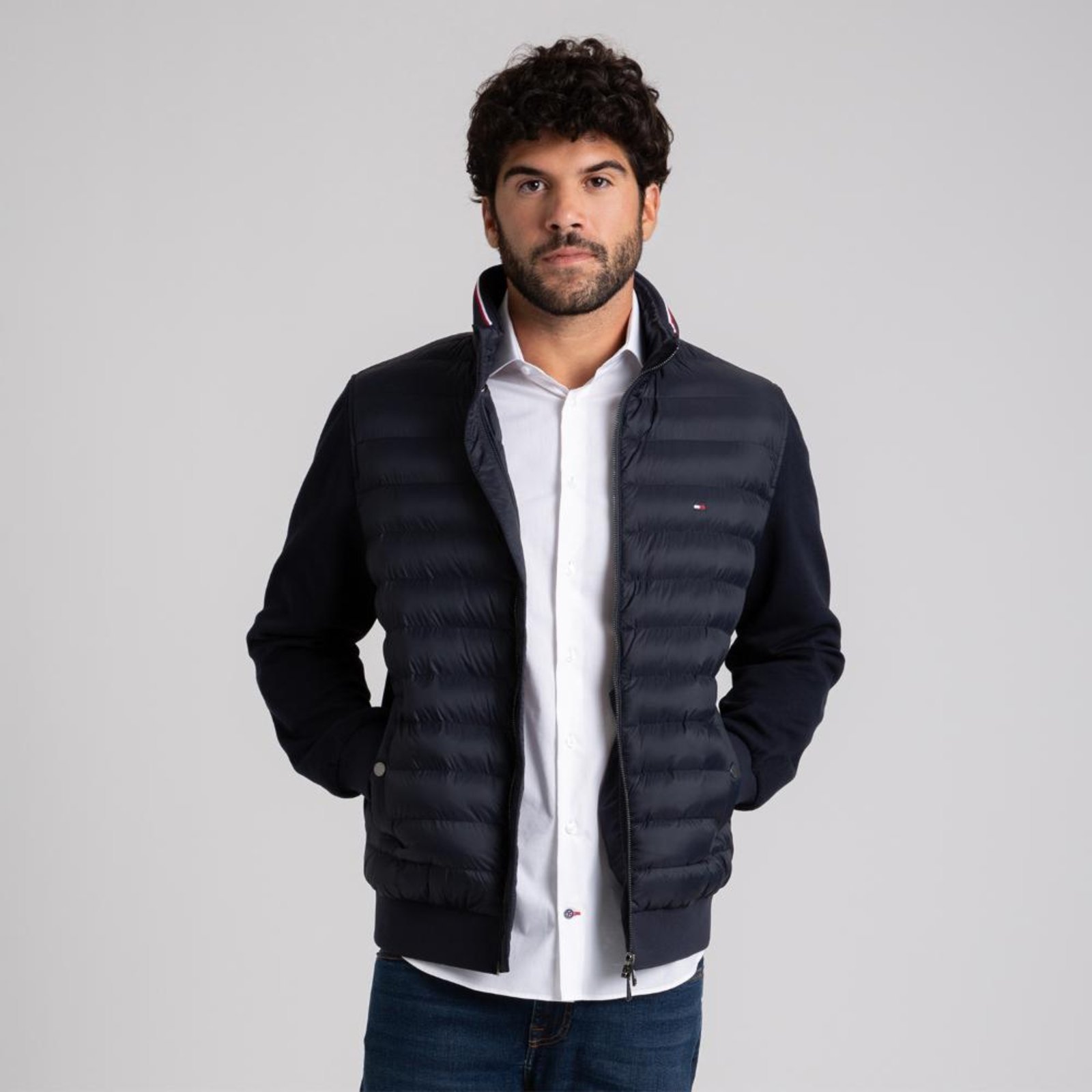 Vista 2 Moletom Acolchoado Gola Alta - EEG Tommy Hilfiger azul marinho Tommy Hilfiger azul marinho