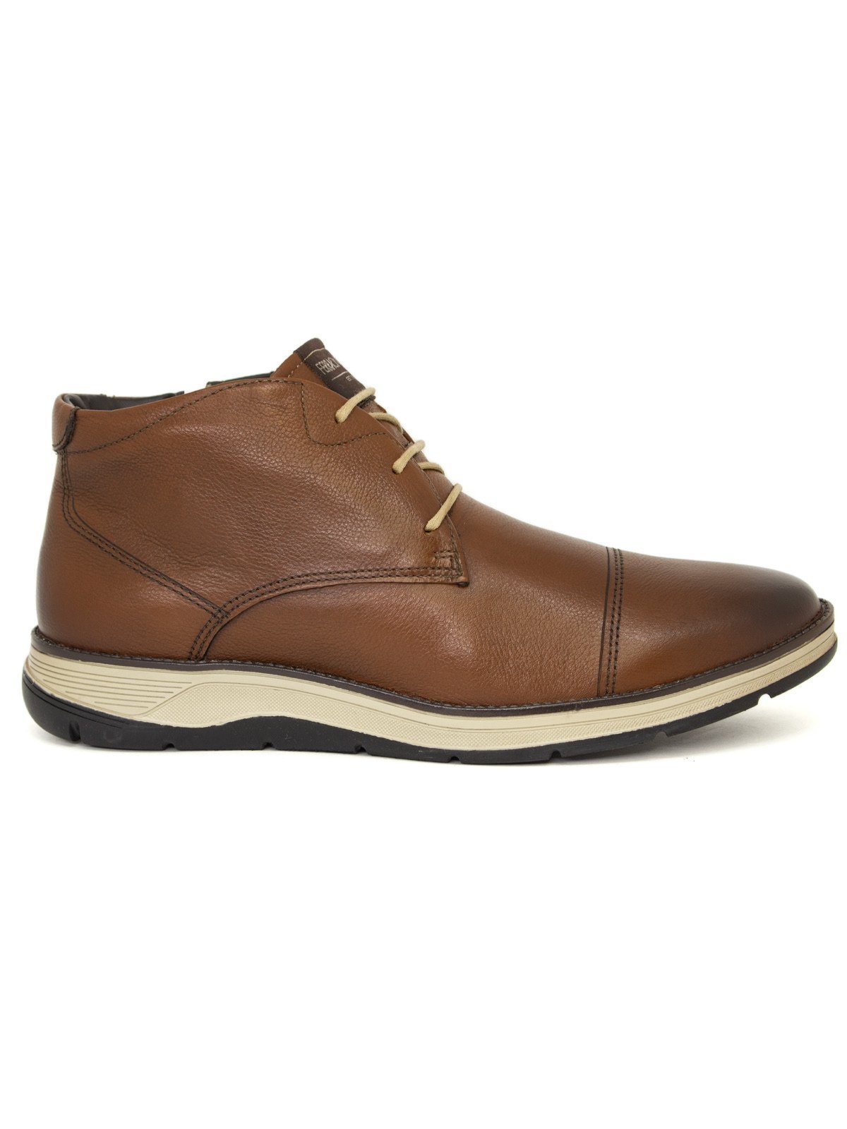 Bota Ferracini 24h Fluence Couro Legítimo Casual Confortável Marrom Havana