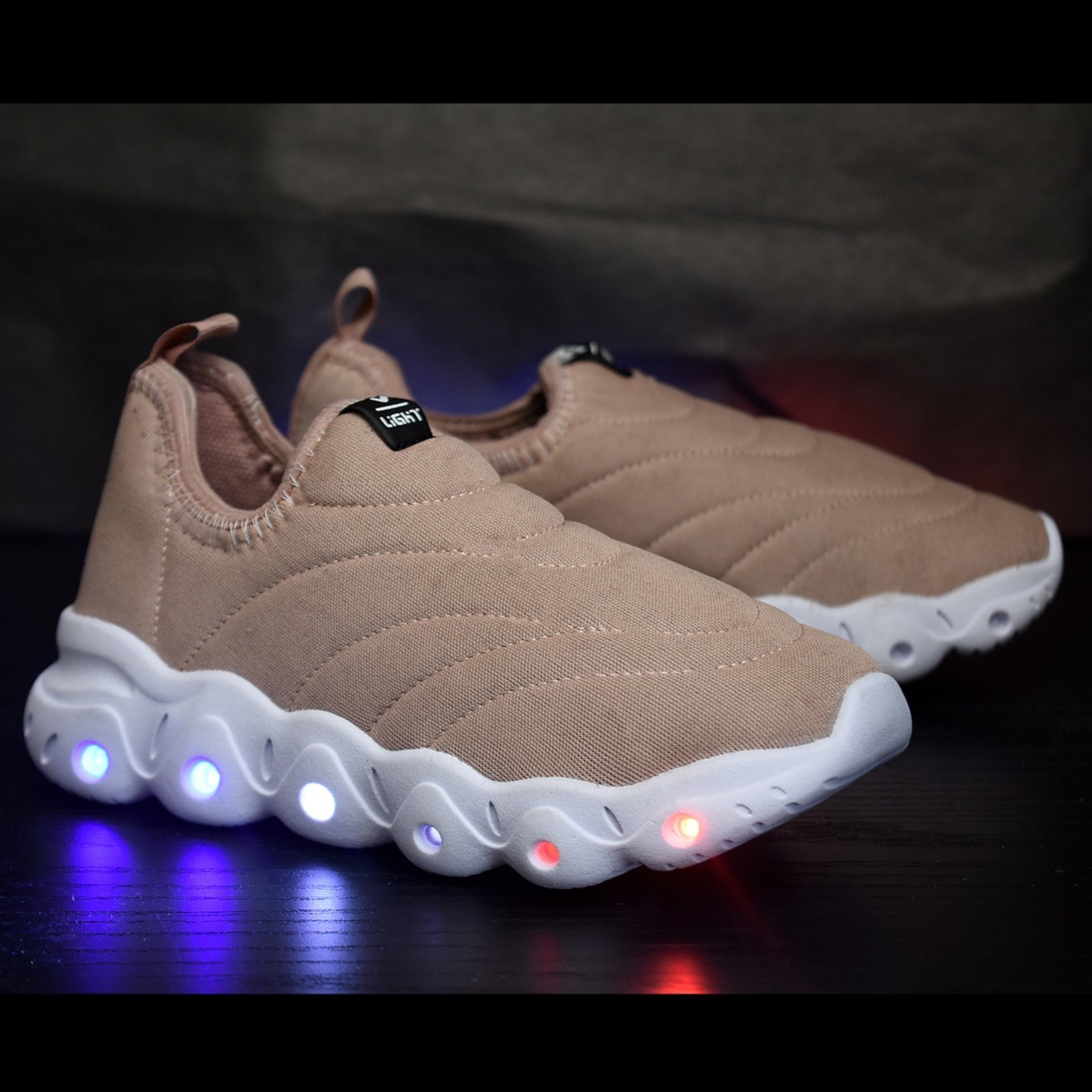 Vista 3 Infantil - Tenis de Led Menino e Menina Calce Facil Nude e Chinelo CALCADOS LGHT LIGHT rosa CALCADOS LGHT LIGHT rosa