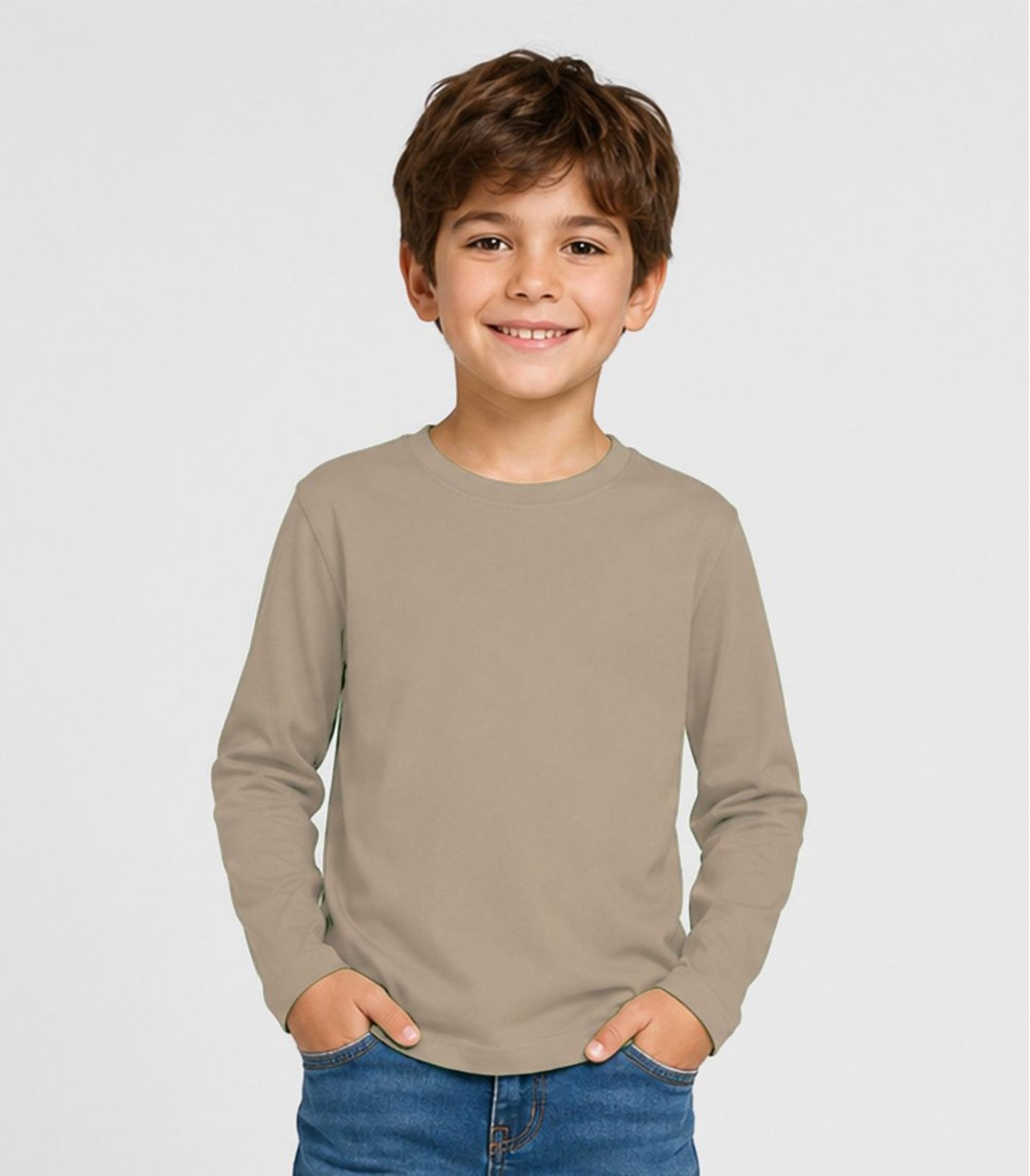Camiseta Manga Longa Masculina Select Marrom