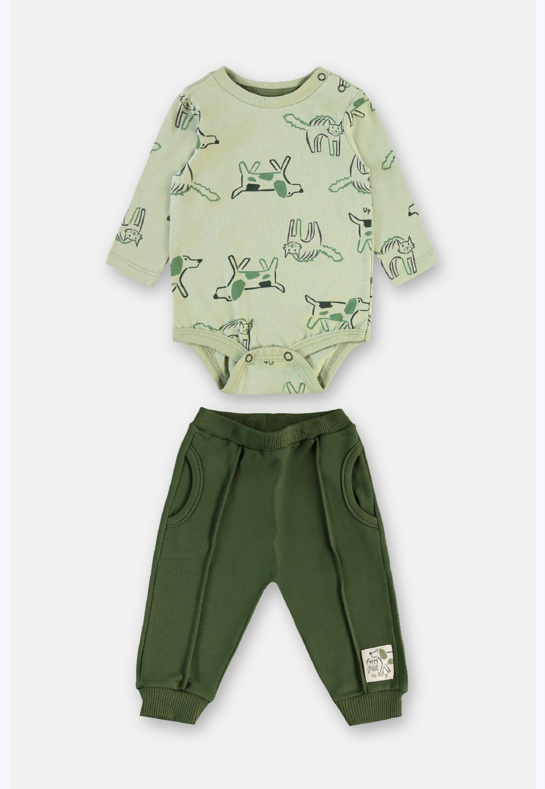 Infantil - Conjunto Body Estampado Up Baby Branco