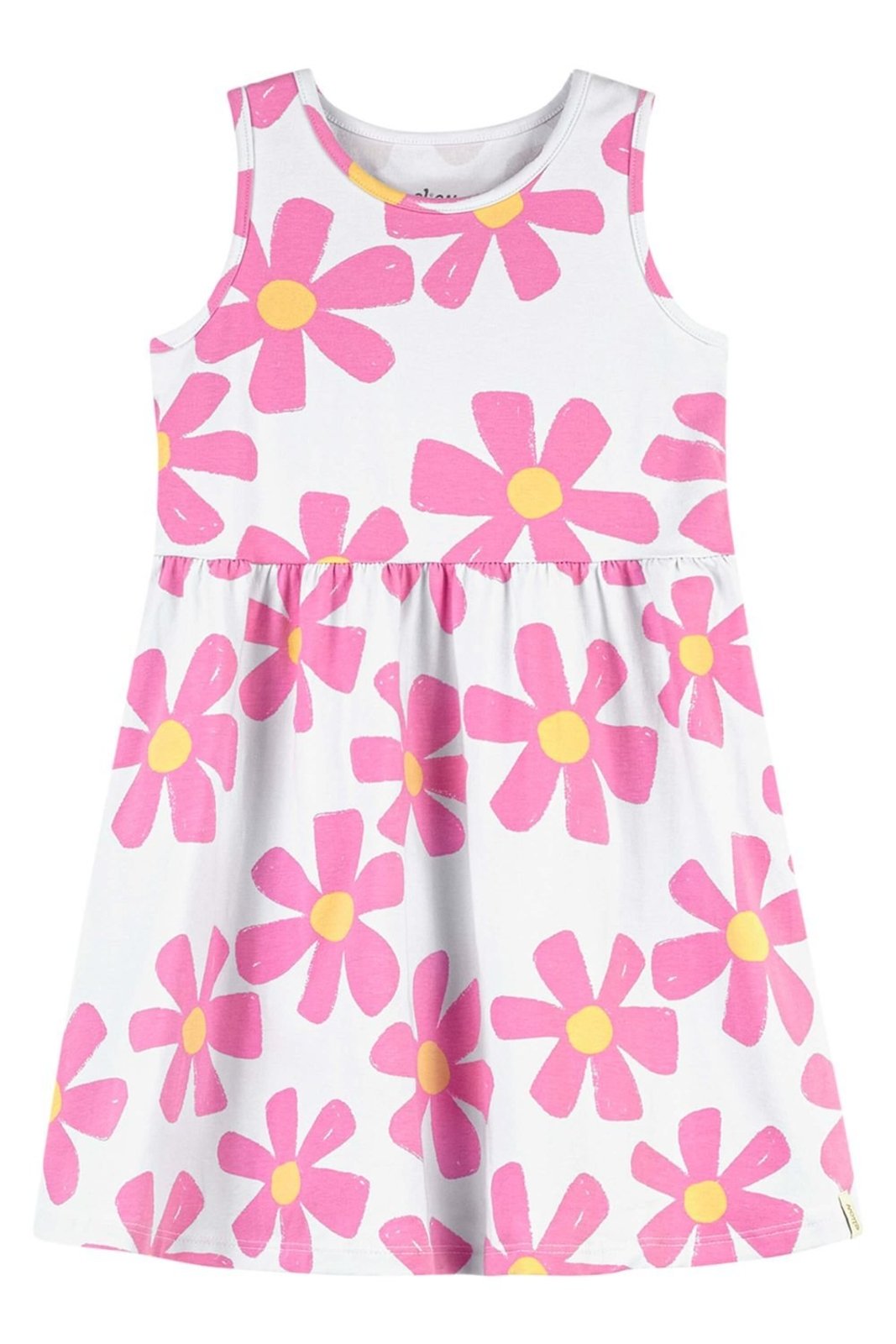 Infantil - Vestido Alças Menina Godê Estampa Elian Branco