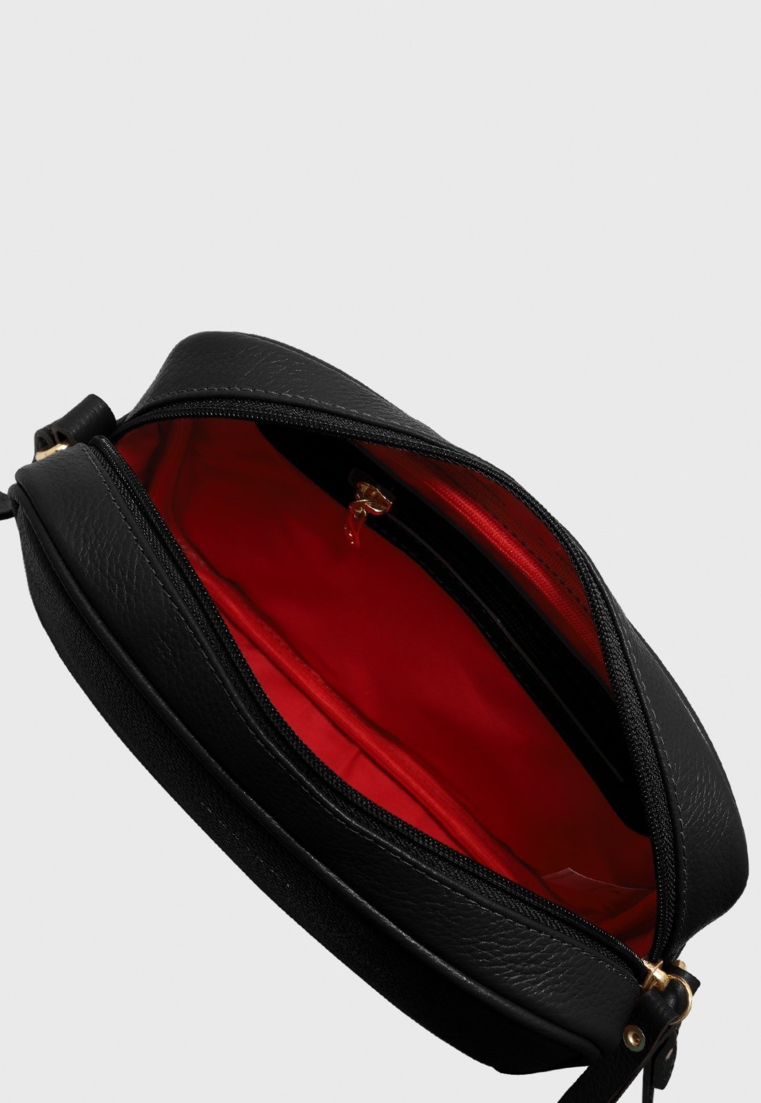 Vista 3 Bolsa Transversal Couro Mariart Jeri Preta preto Mariart preto