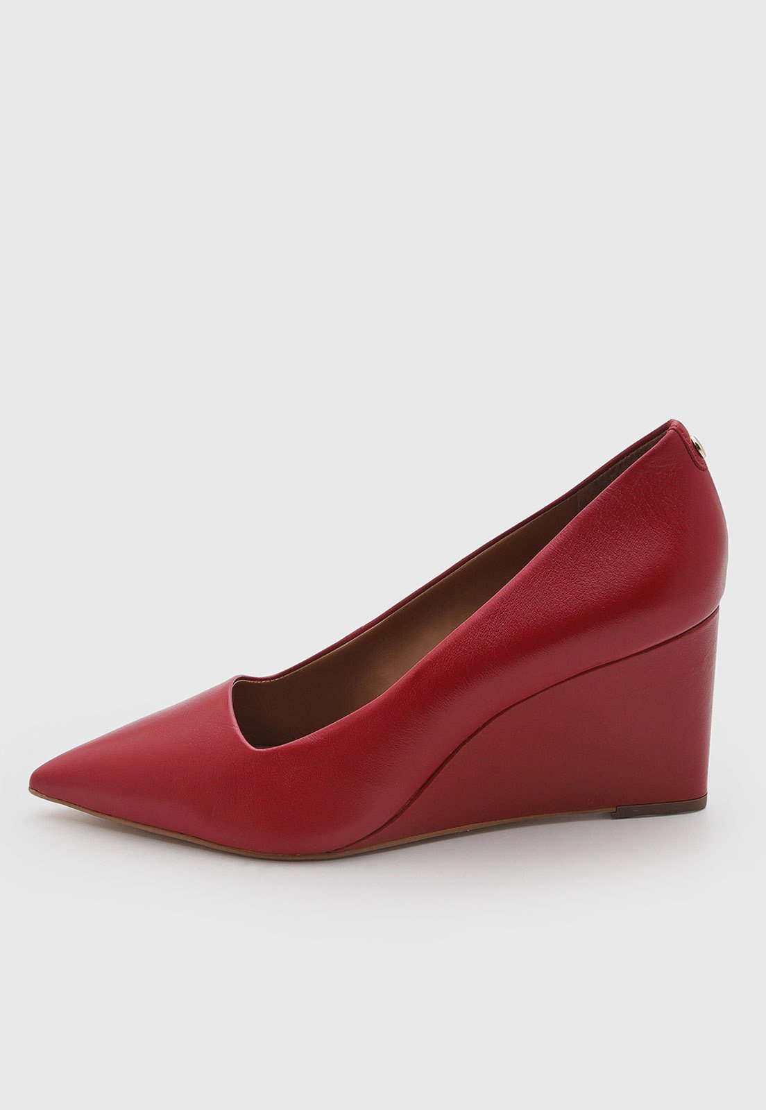 Scarpin Feminino Jorge Bischoff Couro Anabela Vermelho