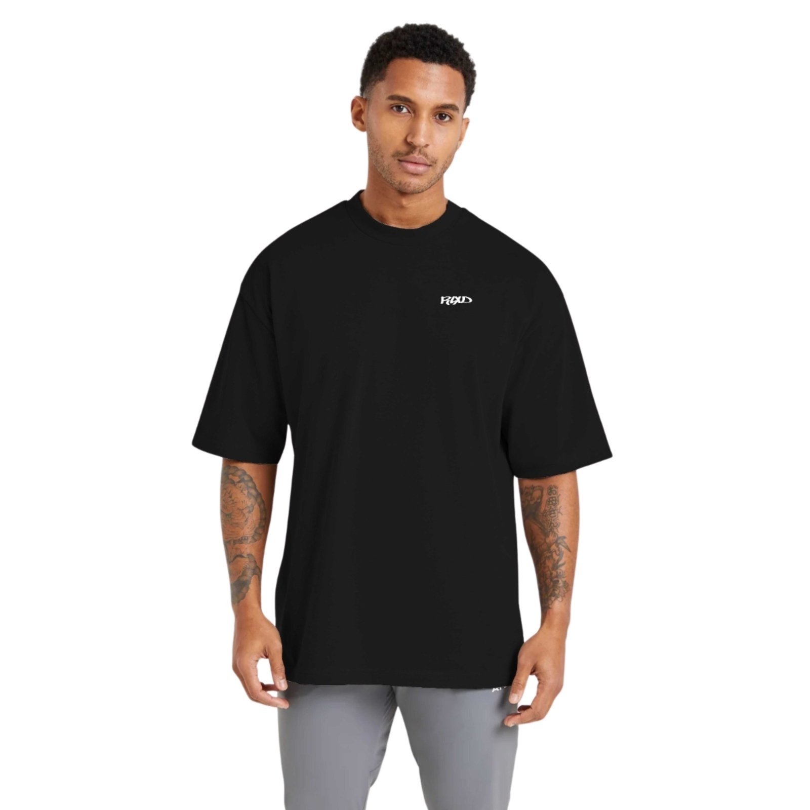 Camiseta Oversized Streetwear de Algodão Masculina Ideal para Academia e Esportes Mãos