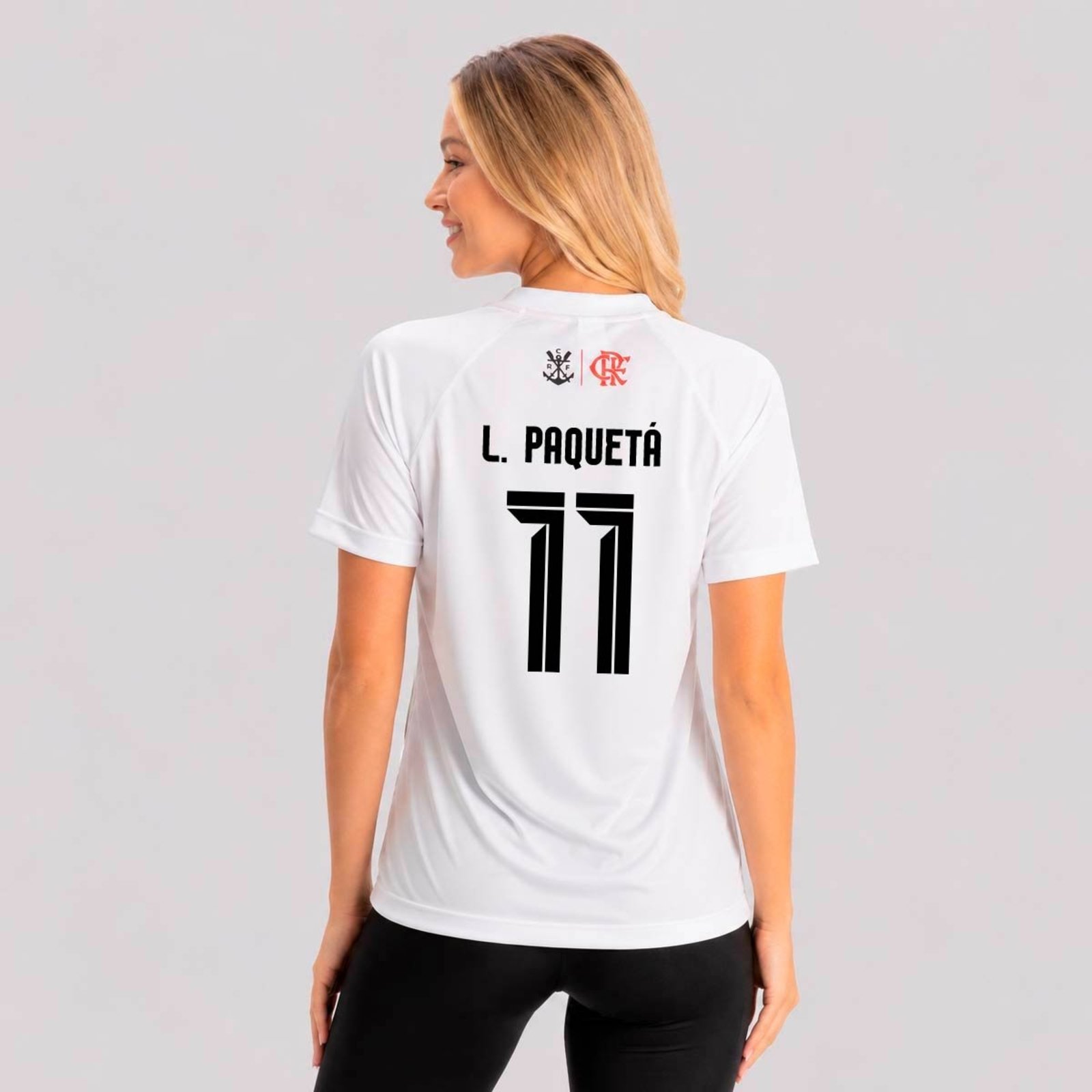 Camisa Flamengo Jeito Feminina Branca 11 L. Paquetá