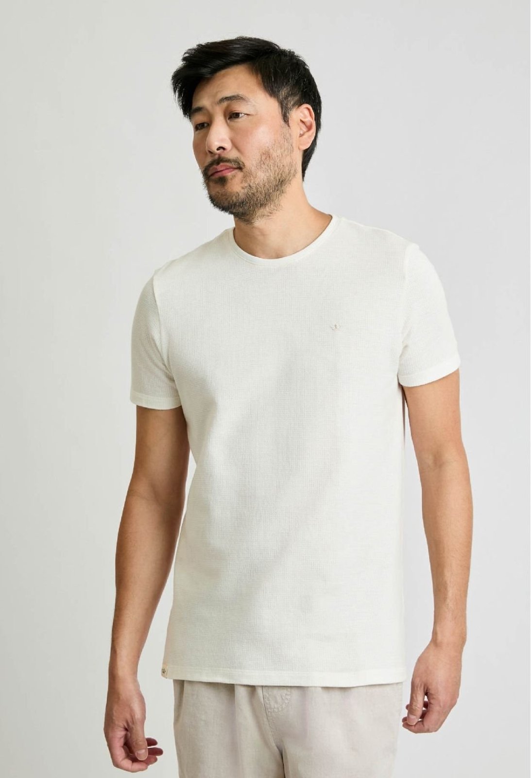 Camiseta Docthos Slim Manga Curta Textura Camiseta Manga Curta Docthos Slim Textura 115 Off White Eg