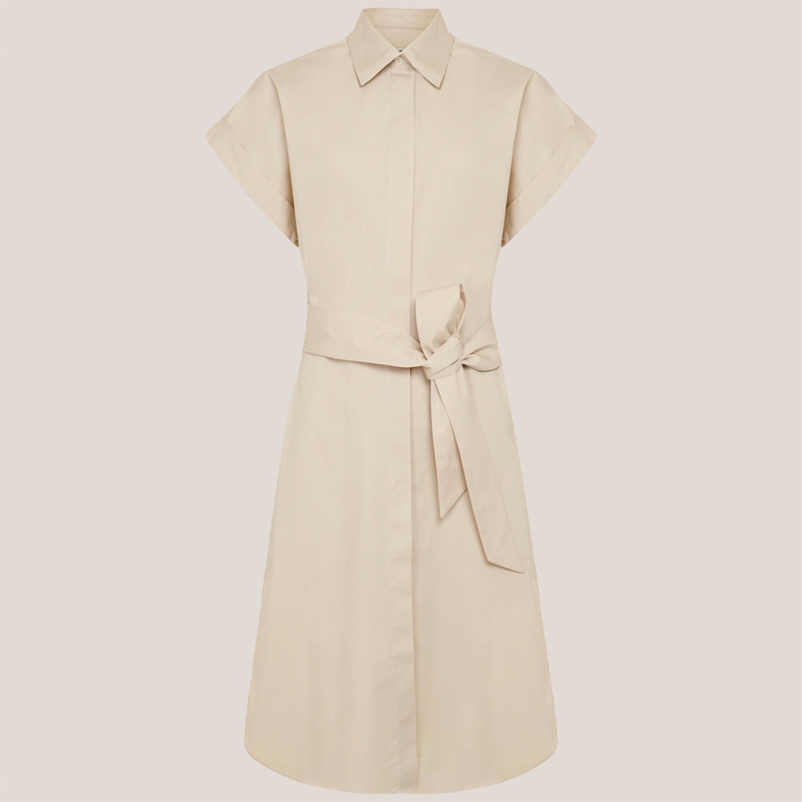 Vestido Chemise Dudalina Curto Liso Ve26 Bege Feminino