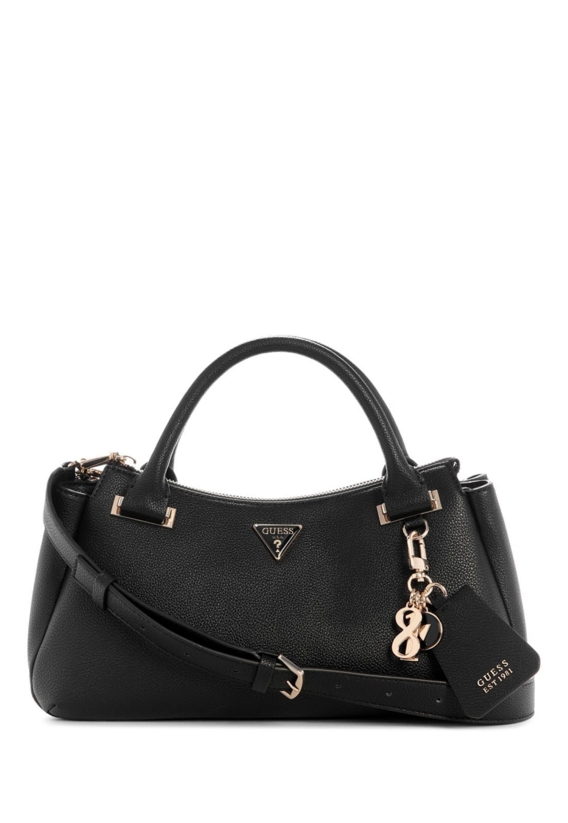 Bolsa Guess Evie Triple Comp Satchel Preto
