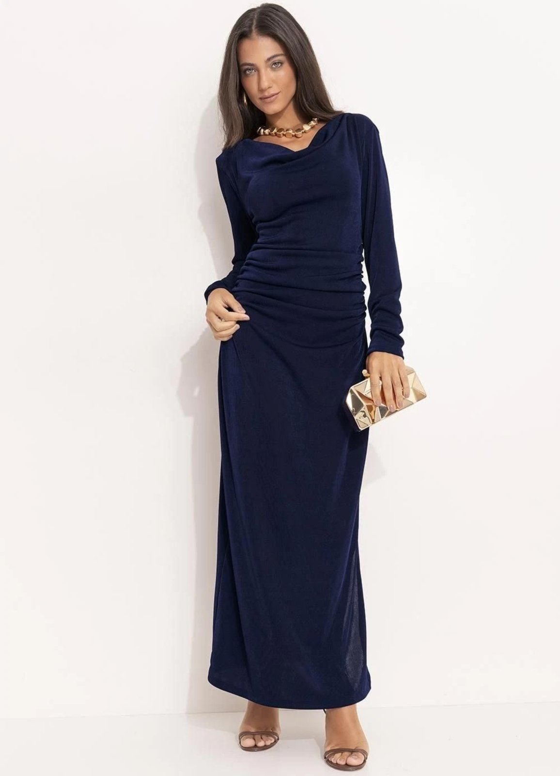 Vestido Malha Flow Azul Quintess