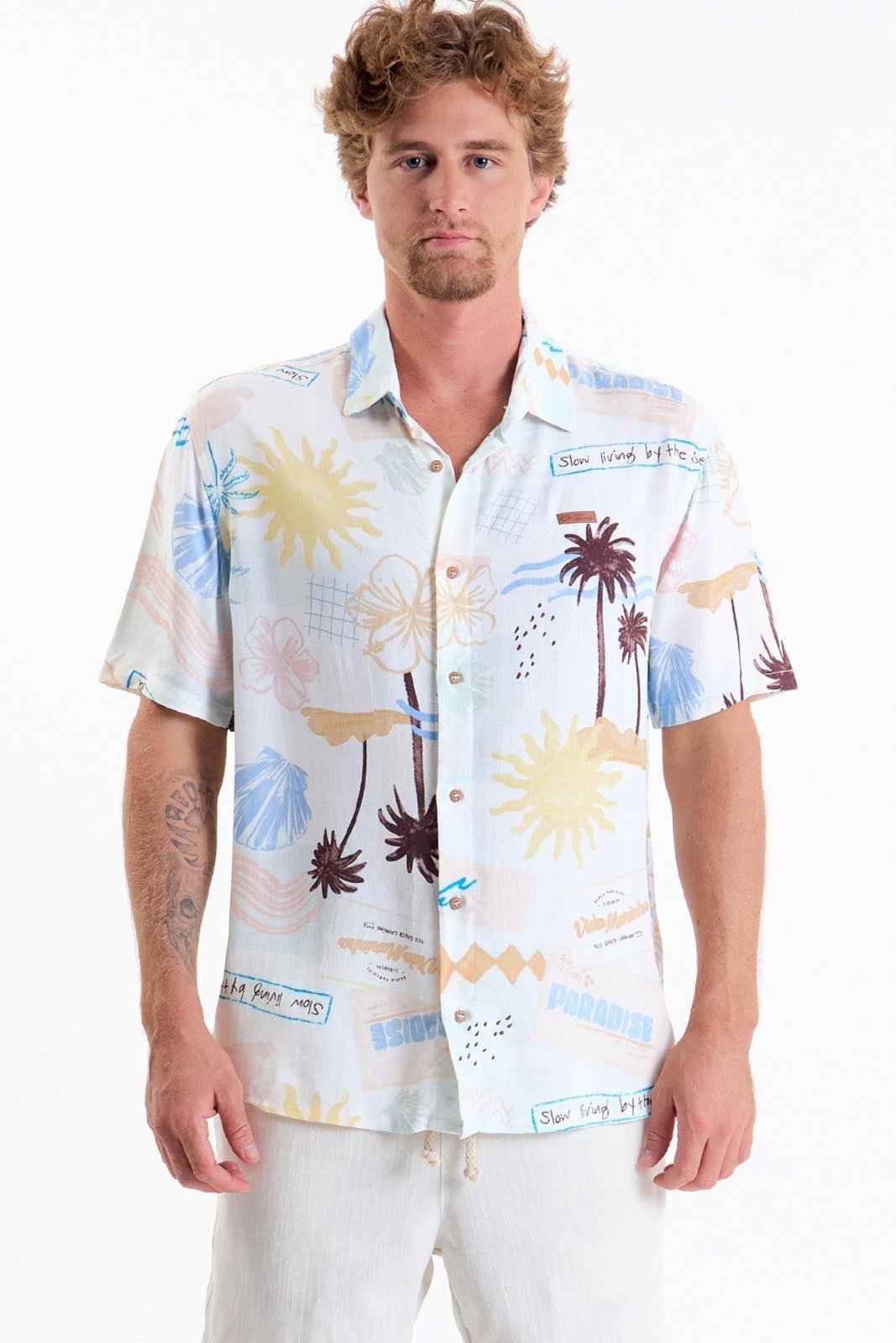 Camisa Vida Marinha Viscose Estampada