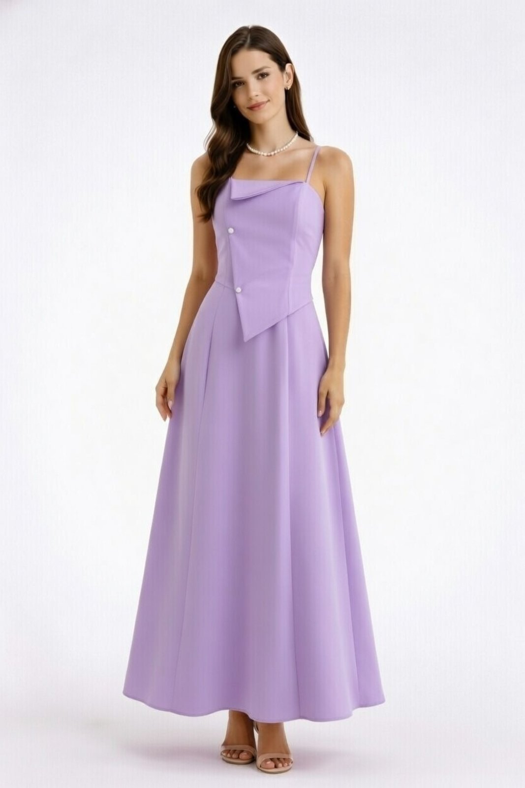 Vestido Longo D Bell Outlet Fashion Alcinha Transpassado Lilas