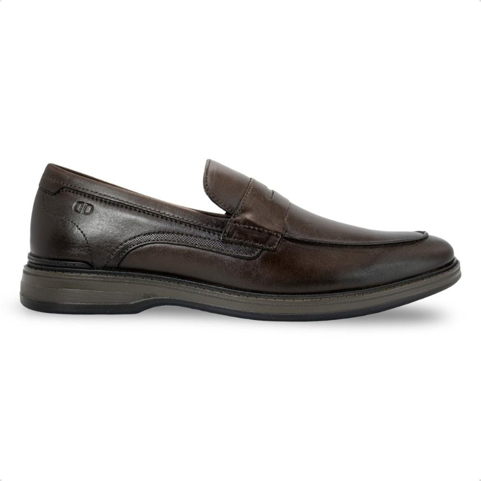 Sapato Social de Couro Democrata Masculino Slip-on Metropolitan Noah 273302 Marrom