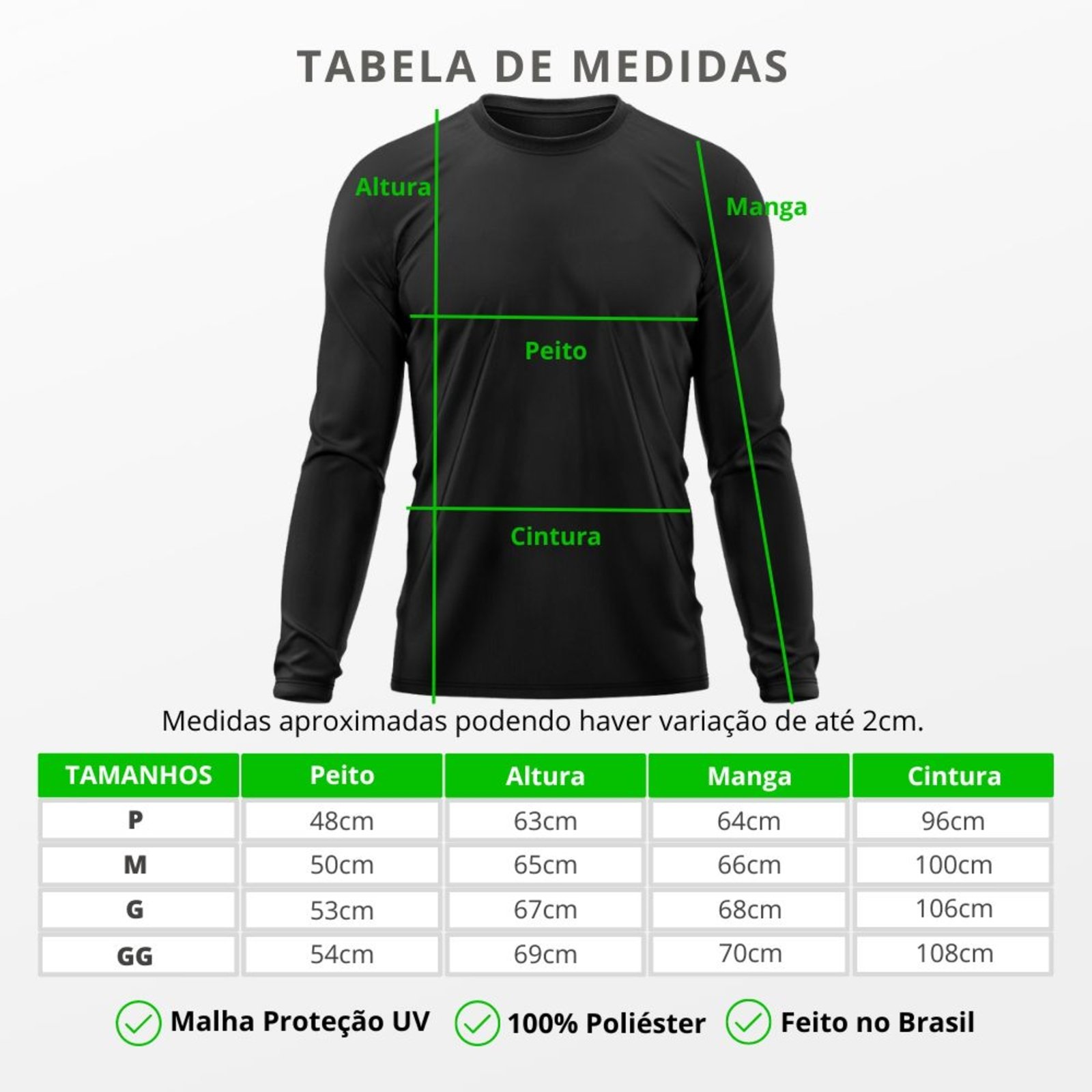 Kit 2 Camisetas Masculina Térmica Proteção Solar UV 50+ Praia Treino Academia Tshirt Praia Esporte Dry Fit Manga Longa Preto/Azul