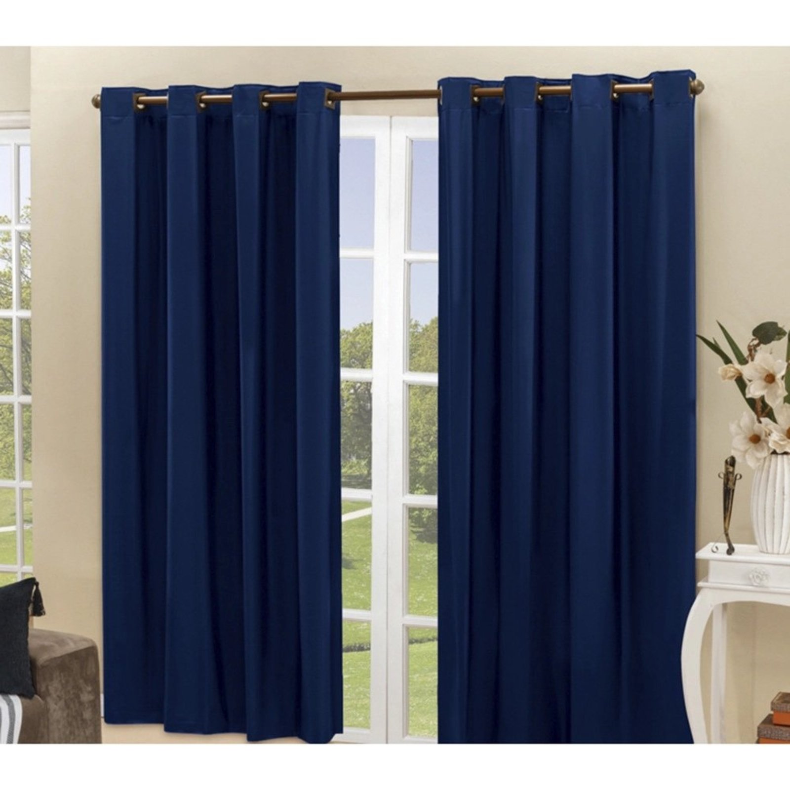 Cortina Daily Varão 2M Blackout PVC 2,80mx2,30m Sala Quarto Azul Marinho
