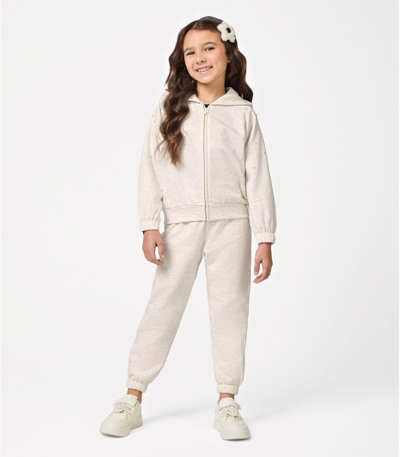 Infantil - Conjunto Jaqueta com Capuz e Calça Trick Nick Bege