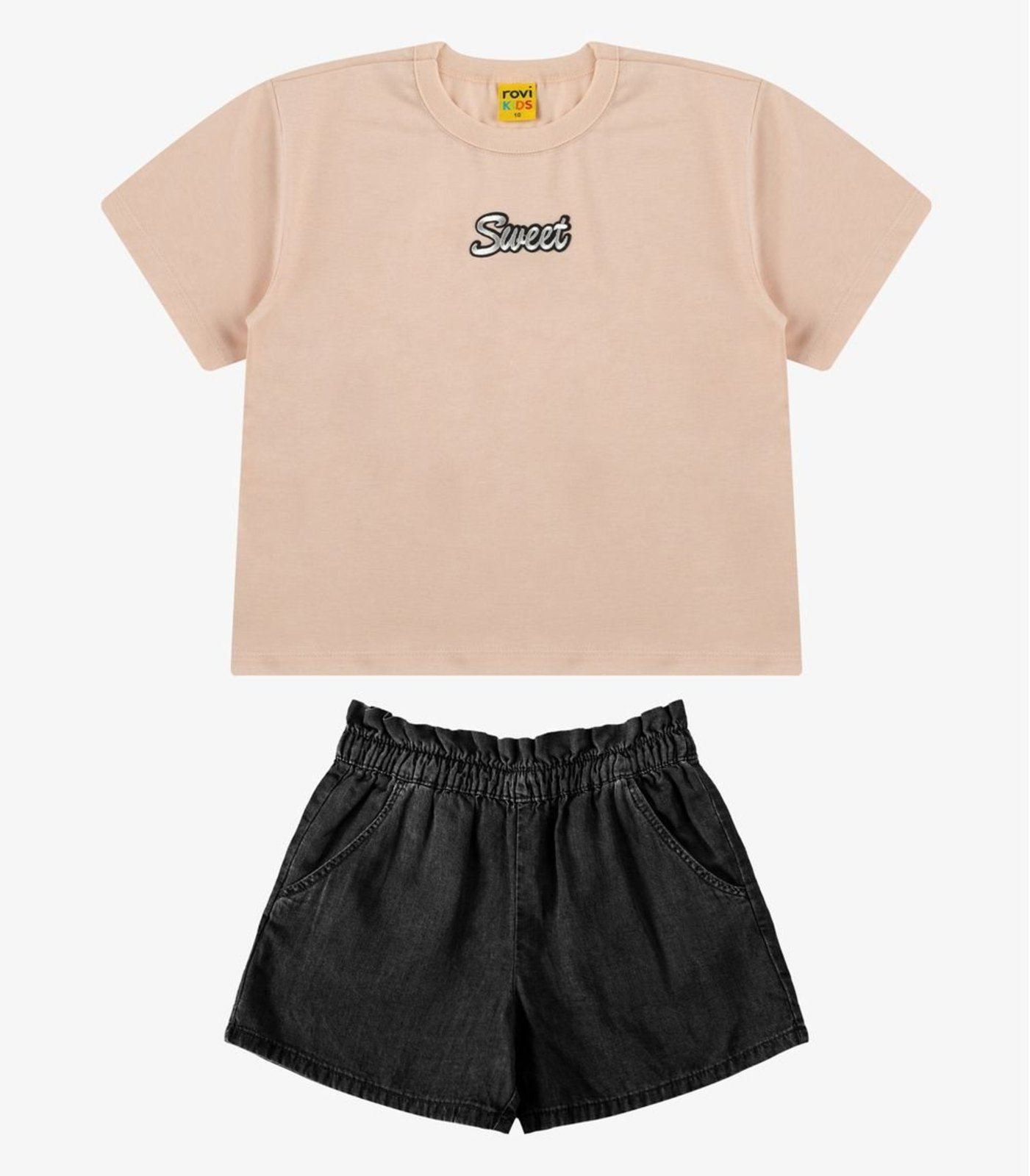 Infantil - Conjunto Blusa com Shorts Menina Rovi Rosa