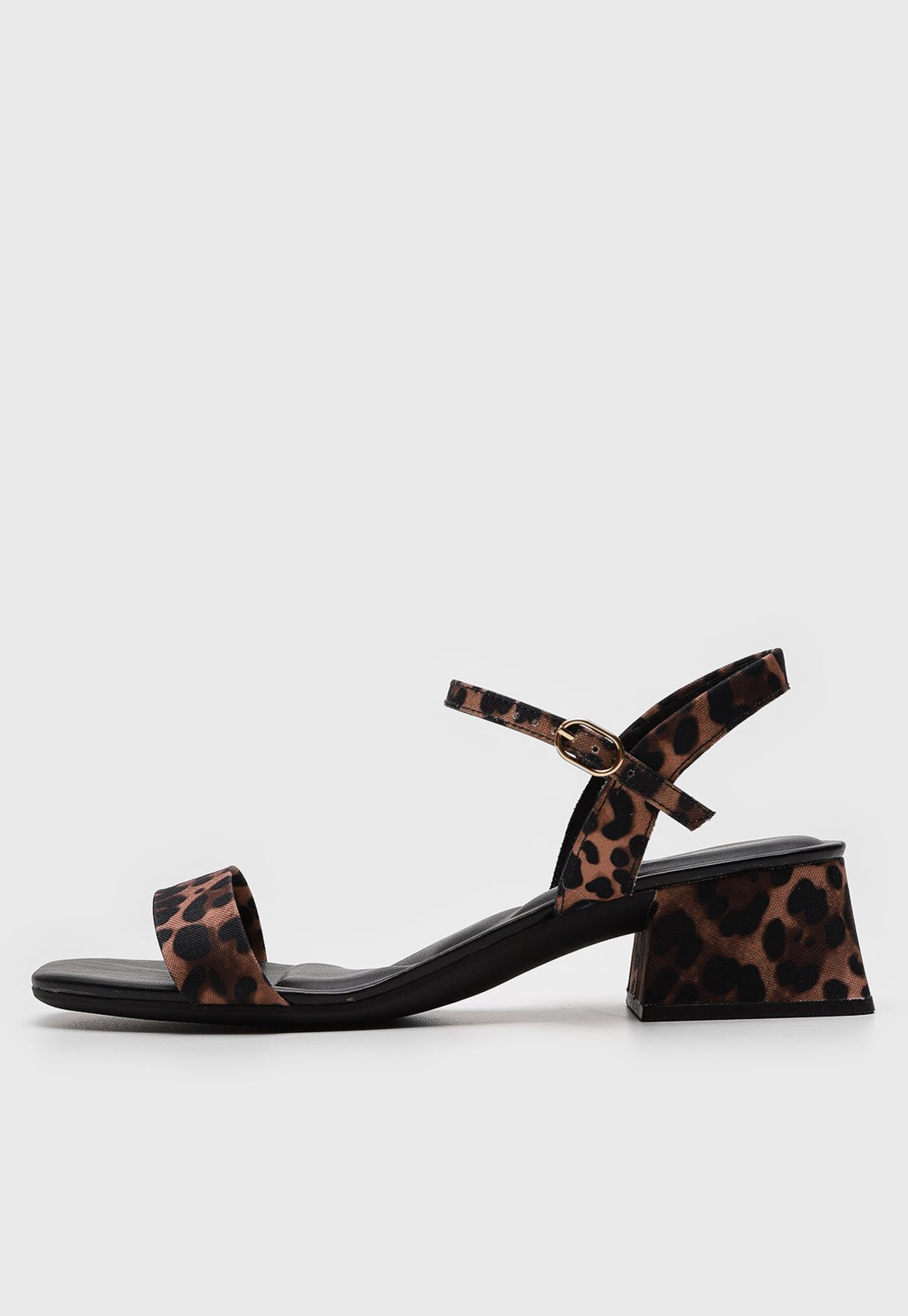Sandália cê Animal Print Onça Preta