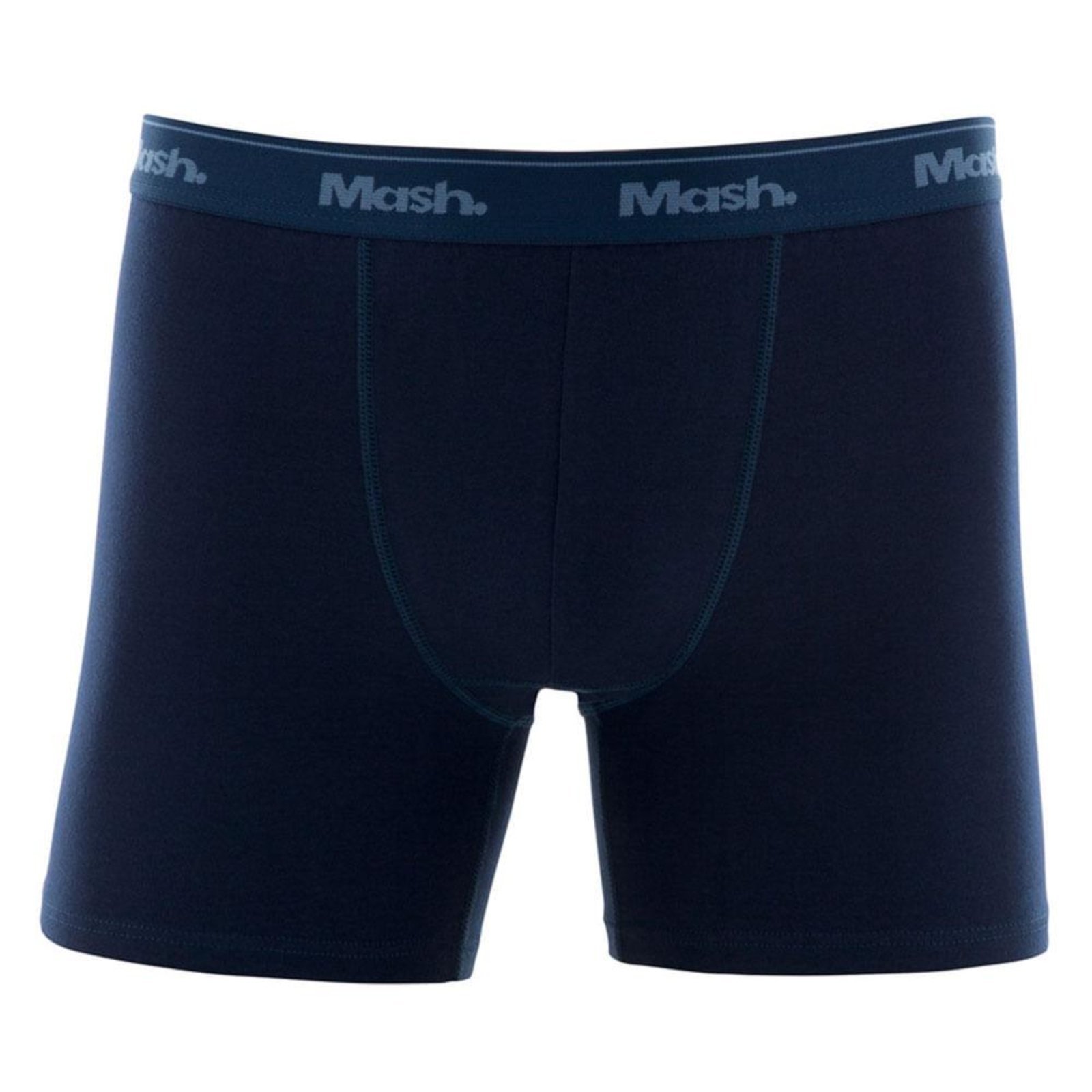 Vista 2 Cueca Boxer Longa Mash Masculina Algodão Cotton Elástico jeans escuro Xgg azul MASH azul