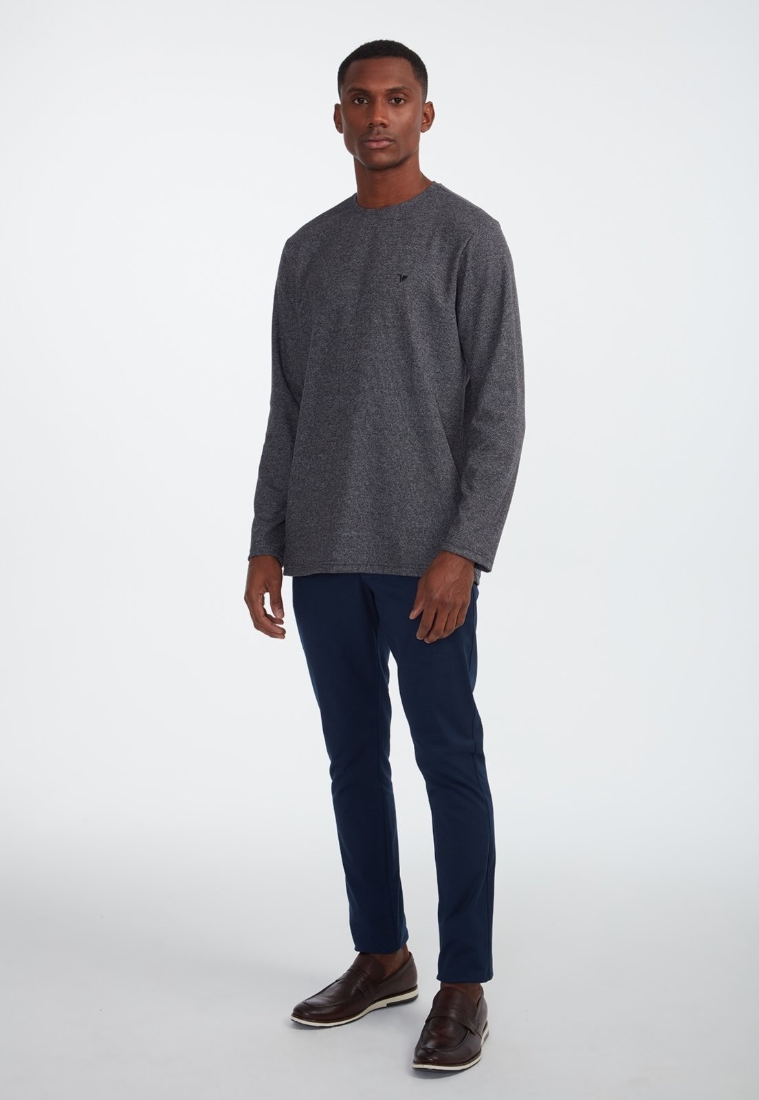 Vista 2 Calça Traymon Skinny Algodão Egípcio Marinho azul marinho Traymon azul marinho