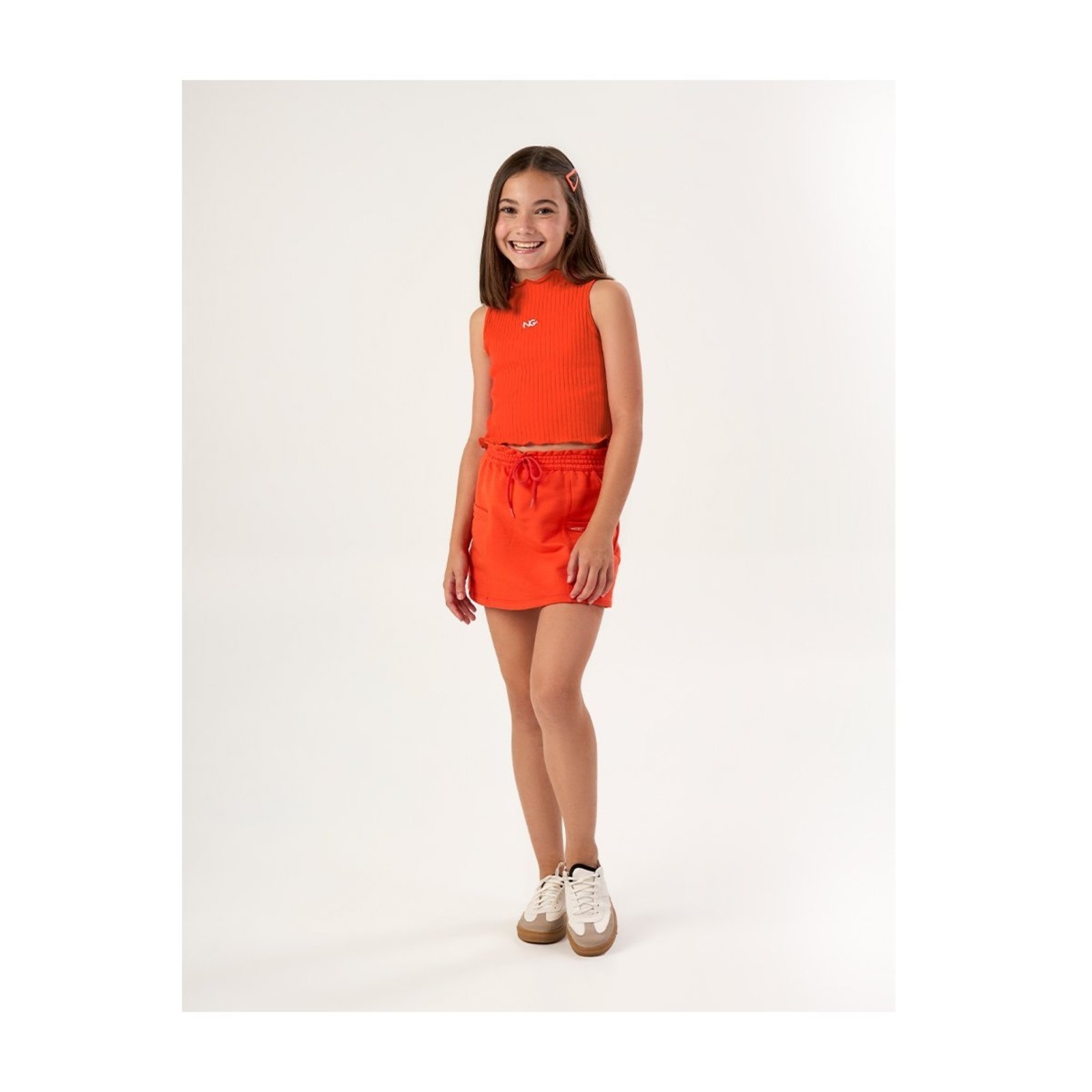Infantil - Regata Menina Cropped em Canelada Soft