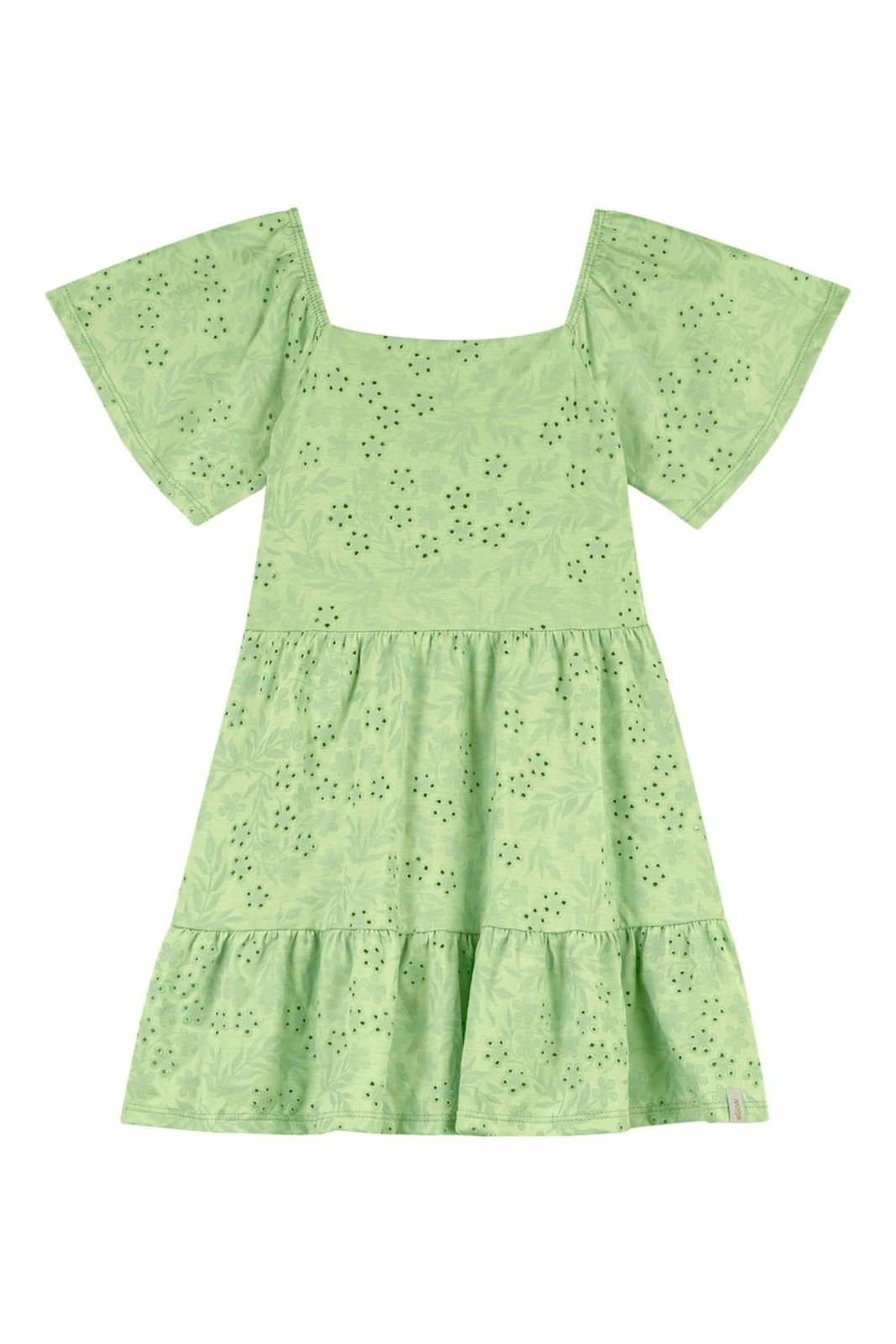 Infantil - Vestido Menina Amplo Devorê Elian Verde