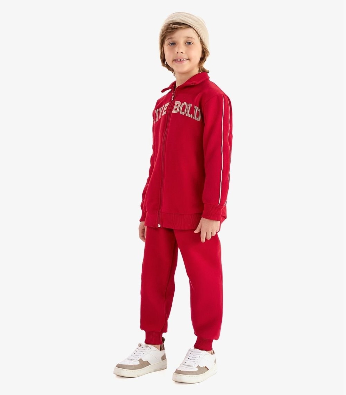 Infantil - Conjunto Jaqueta com Calça Moletom Rovi Vermelho