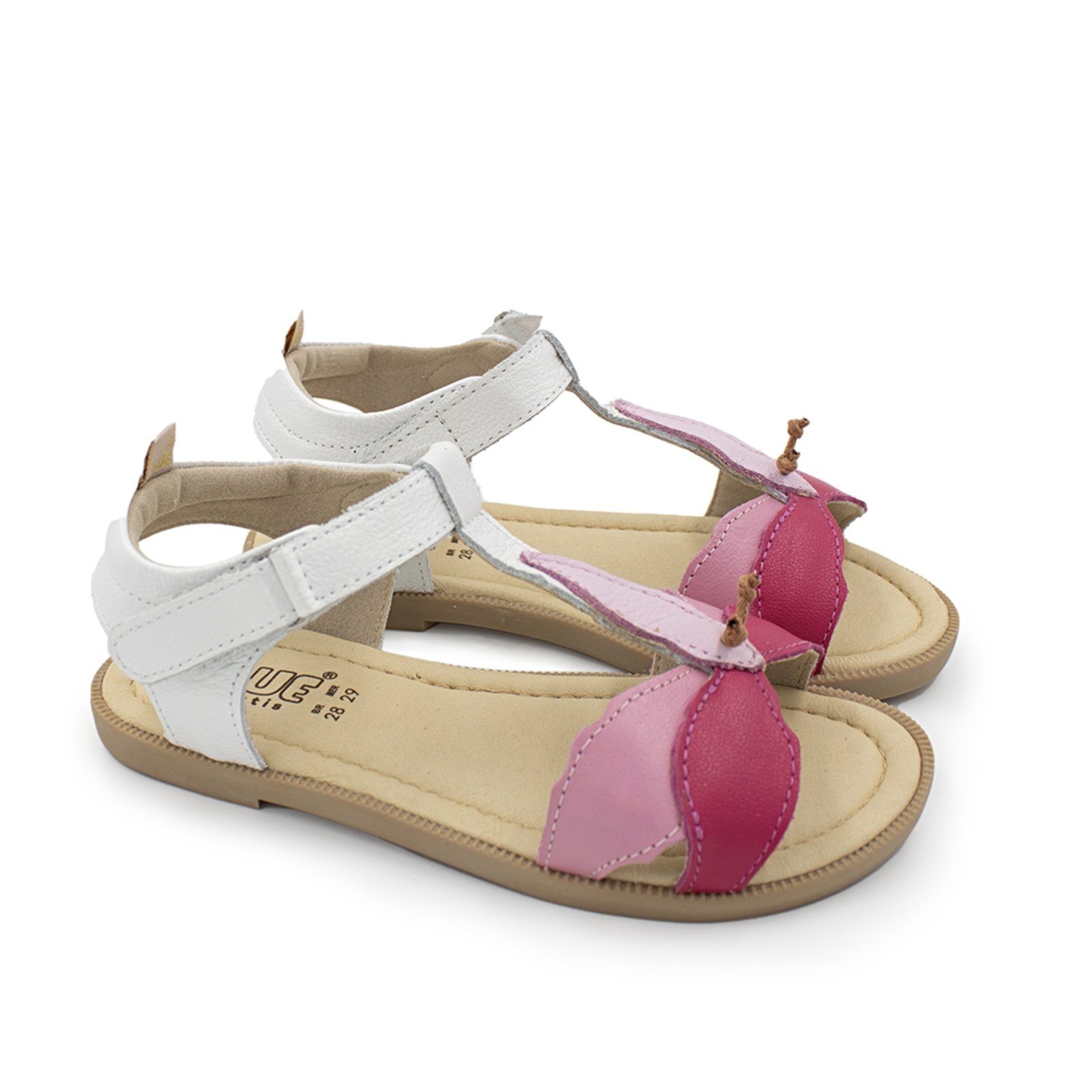 Vista 2 Infantil - Sandalia Menina Blue Isis Couro Perola Blue Infantis off-white blue