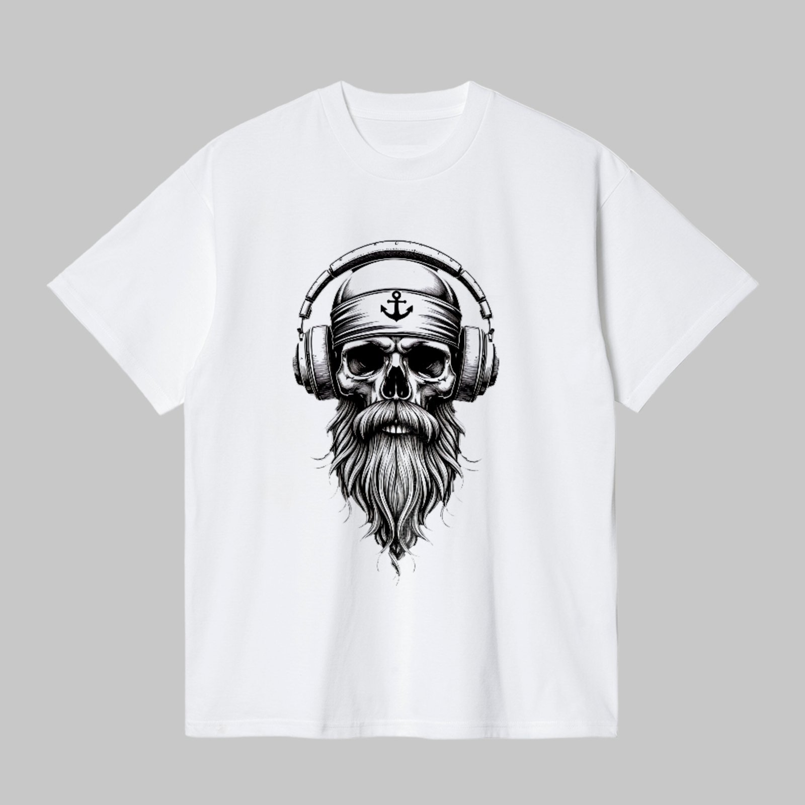 Camiseta Básica Skull Marinho Street Style Unissex Branco