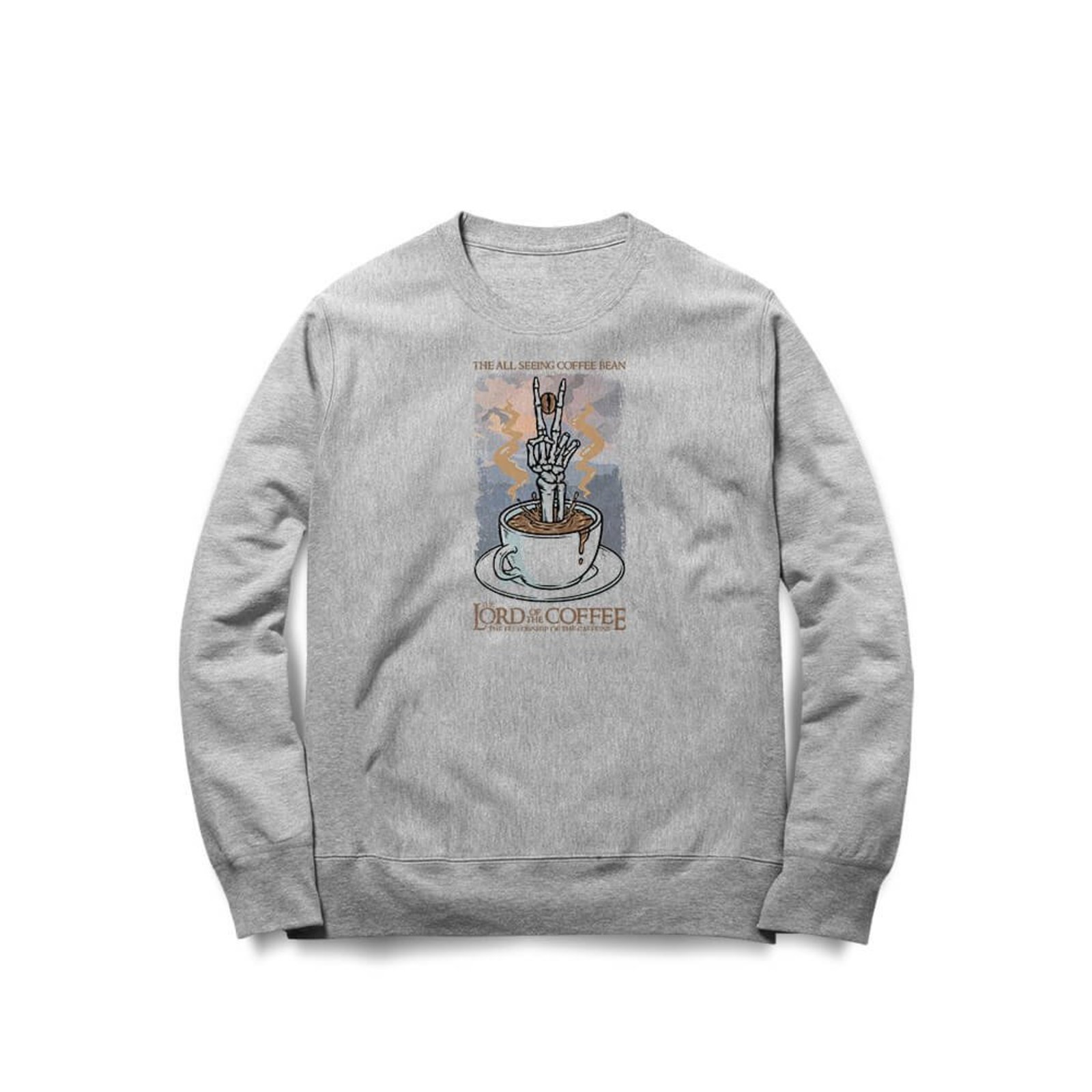Moletom Lord Of The Coffee - Mescla Cinza - Casual - Studio Geek