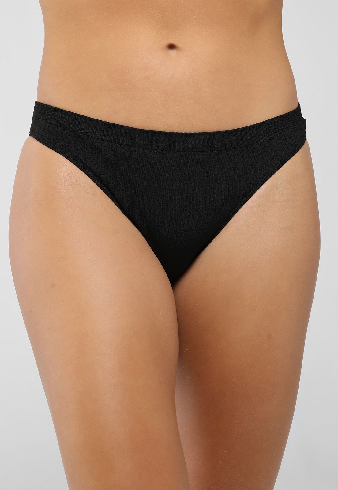 Vista 3 Kit Calcinha Feminina Trifil Tanga Preta preto TRIFIL preto