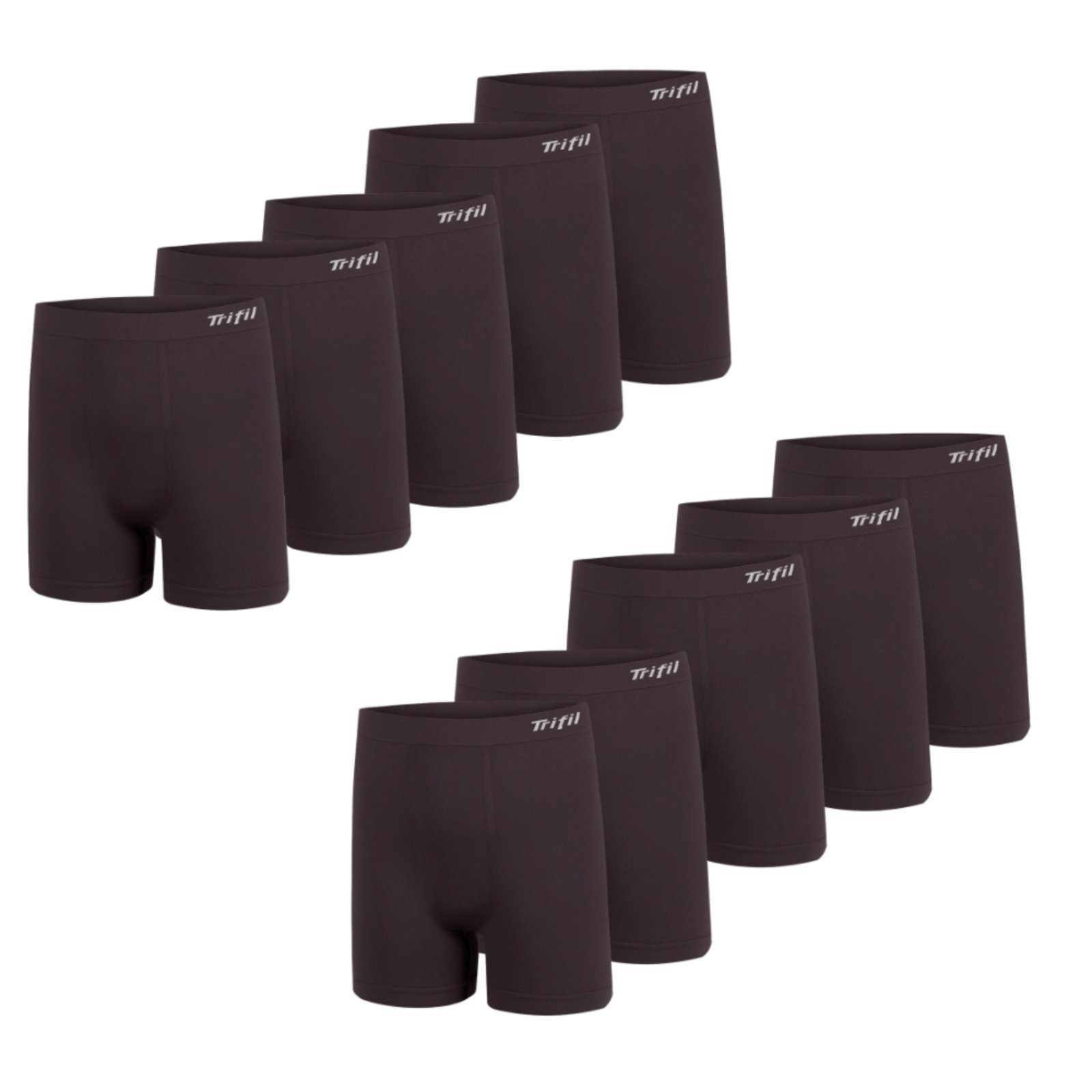 Kit Com 10 Cuecas Box Masculino Trifil Sem Costura Plus Size