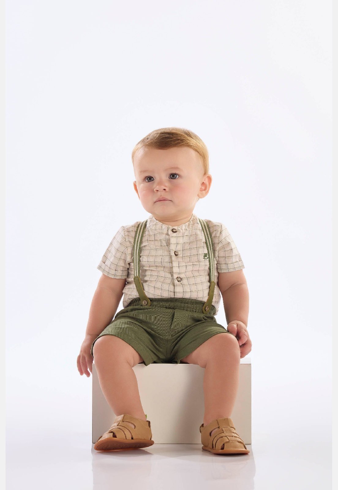 Infantil - Conjunto Social para Menino Up Baby Bege