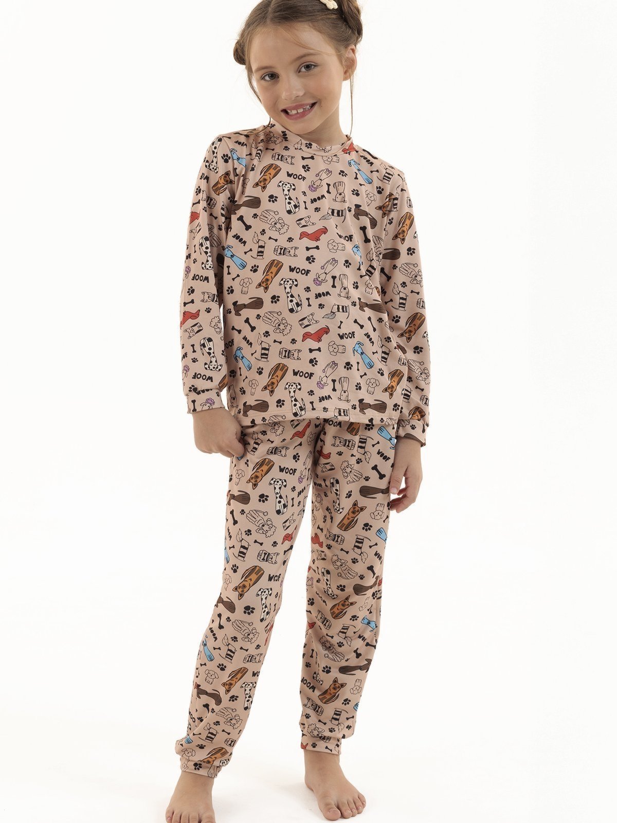 Pijama Longo de Inverno Menina em Suede Hora do Passeio 4 a 16 anos
