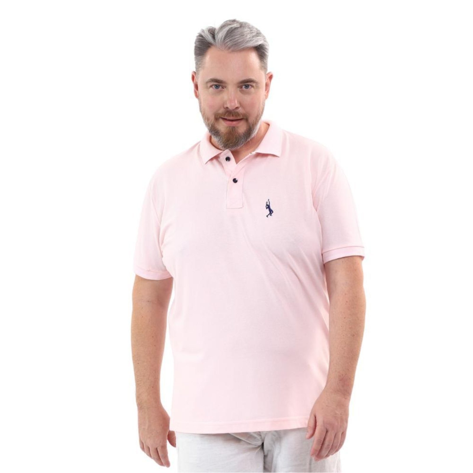 Camisa Polo Plus Masculina Piquet Algodão Casual