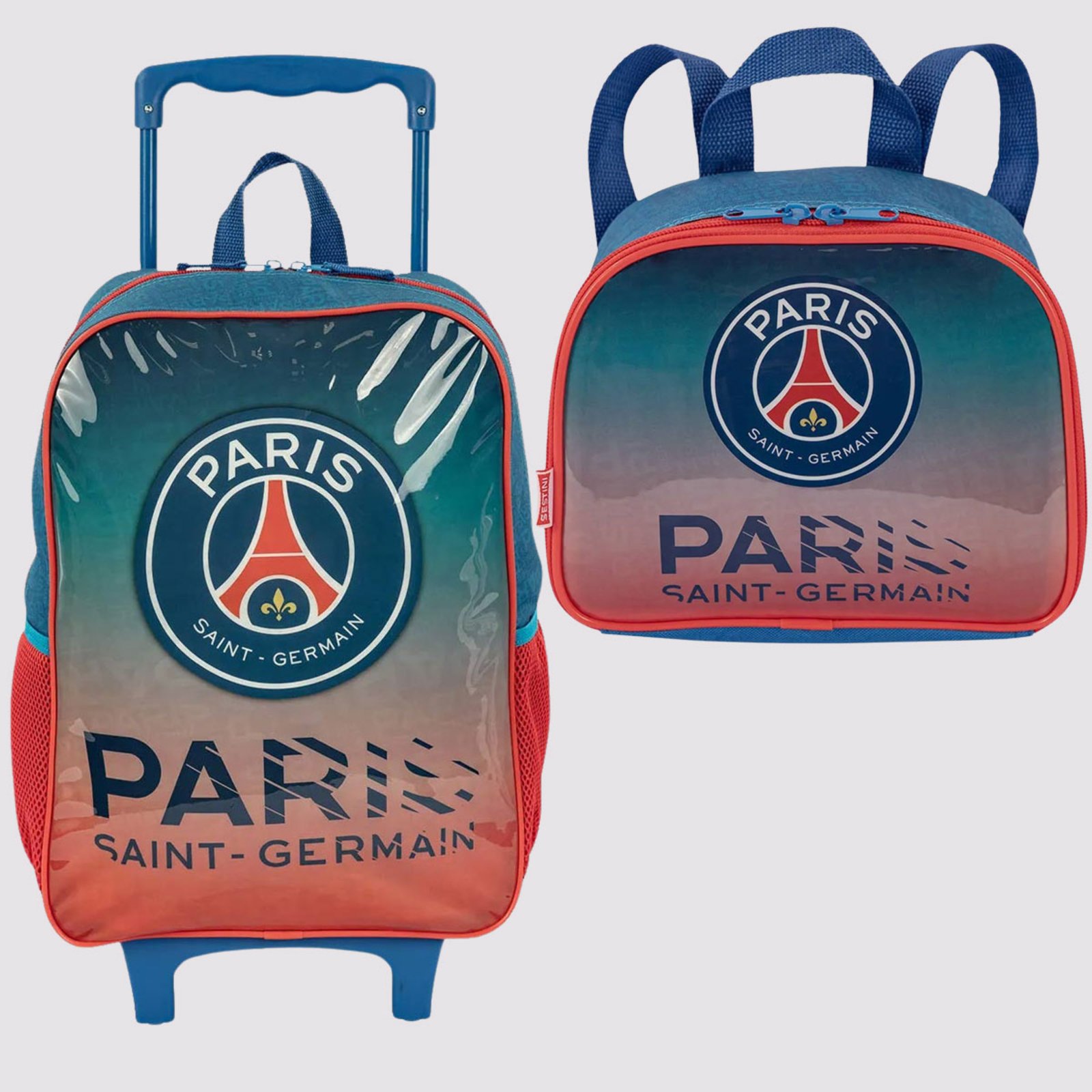 Infantil - Kit Mochila com Rodas e Estojo PSG Azul