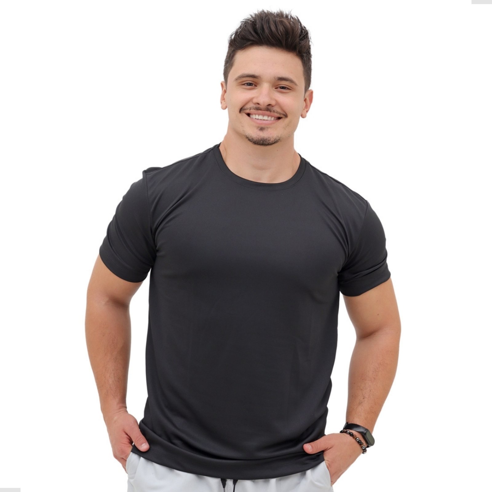 Camiseta Masculina Academia Techmalhas Esportiva Lisa Dry Preto