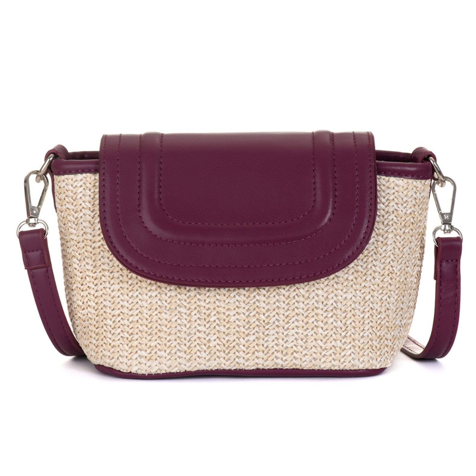 Bolsa de Palha Feminina Pequena Clutch Palha Bolsas de Praia Star Shop Roxo