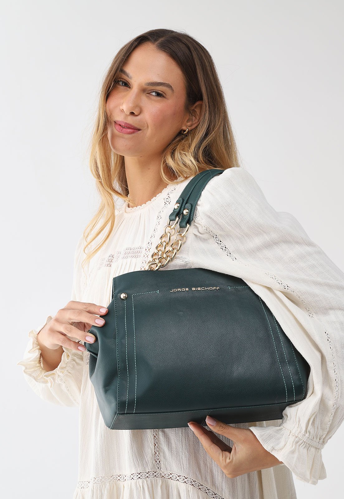 Bolsa Feminina Jorge Bischoff Corrente Verde