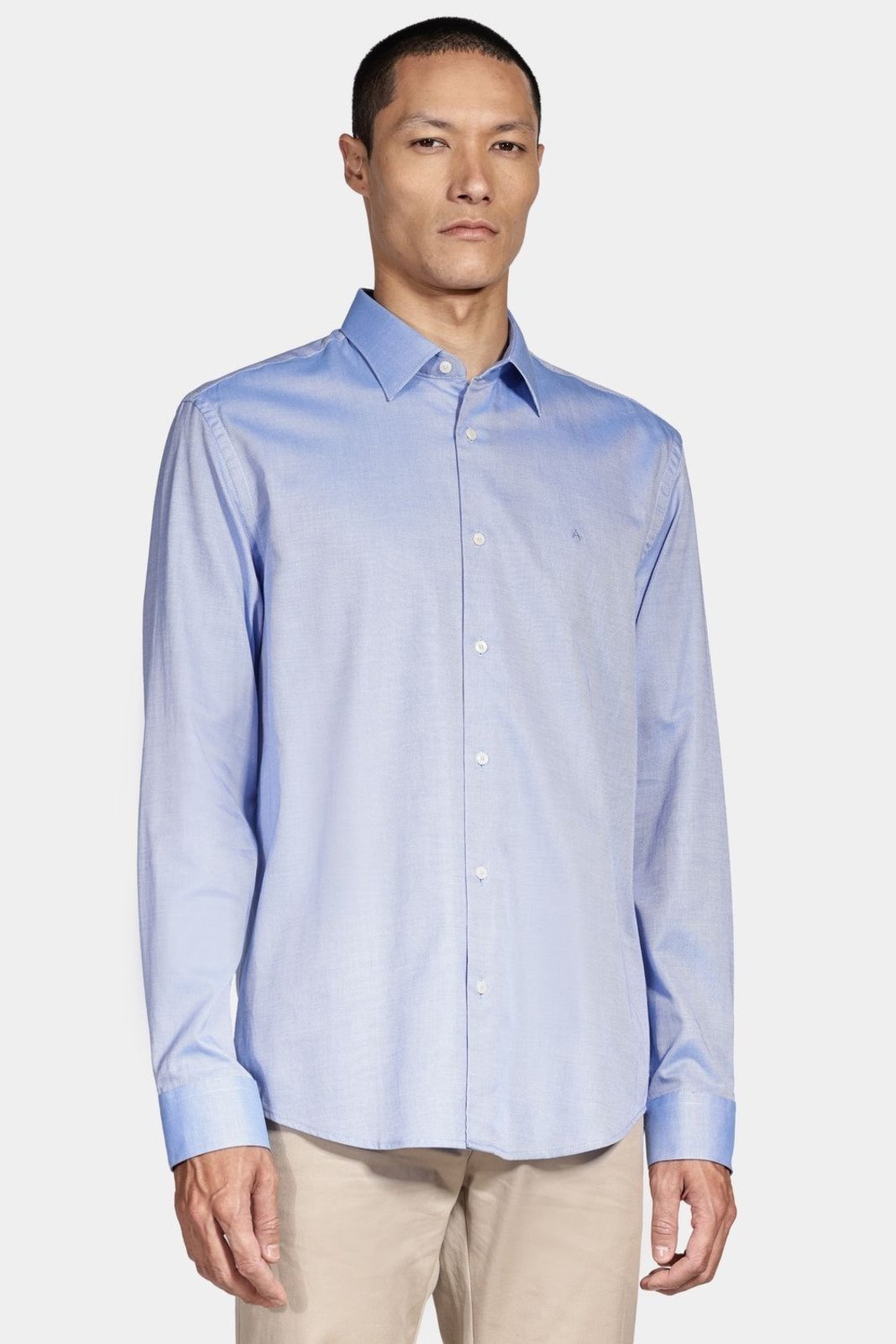 Camisa Aramis Manga Longa Regular 100 Maquinetada Azul