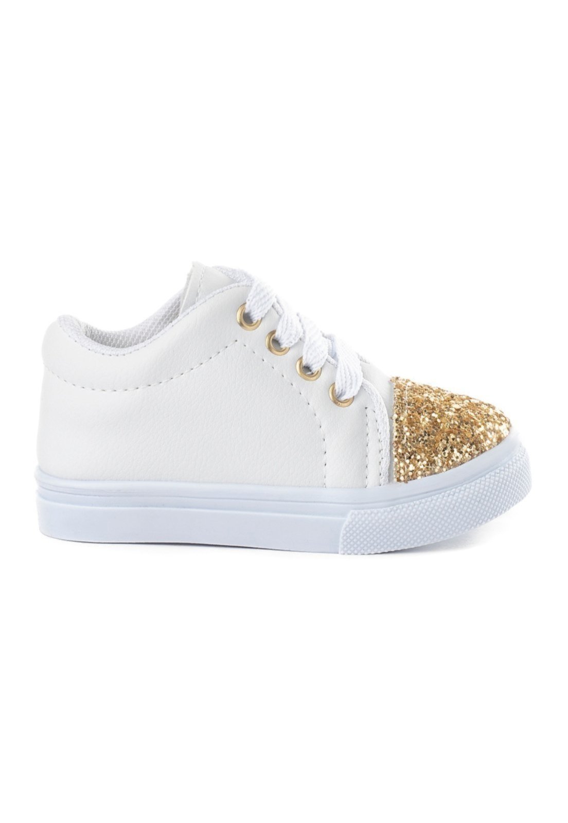 Infantil – Tênis Menina Casual Funfy Glitter 213A Branco