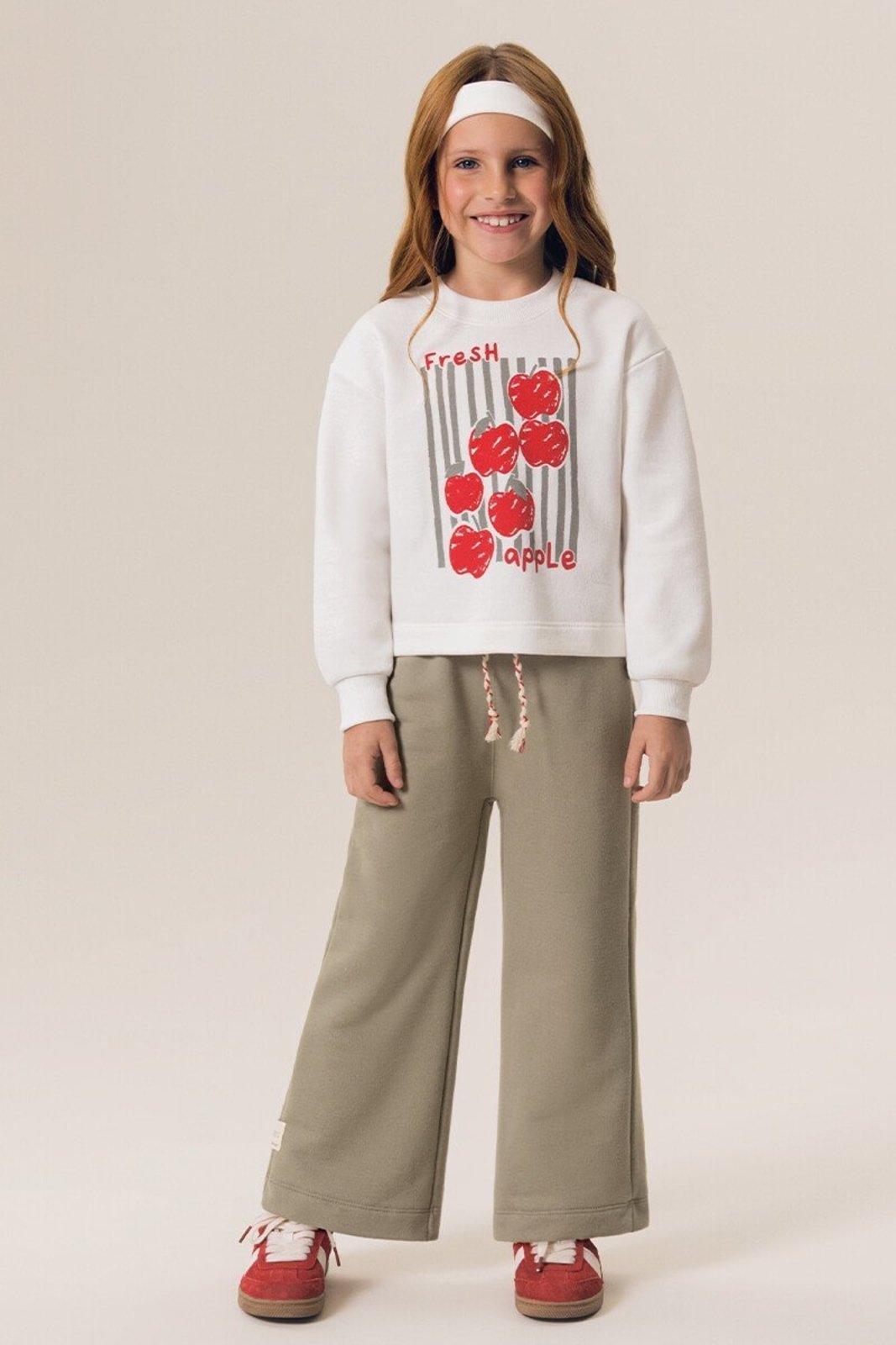 Infantil - Conjunto Menina Bugbee Casaco em Moletom e Calça Wideleg de Moletom