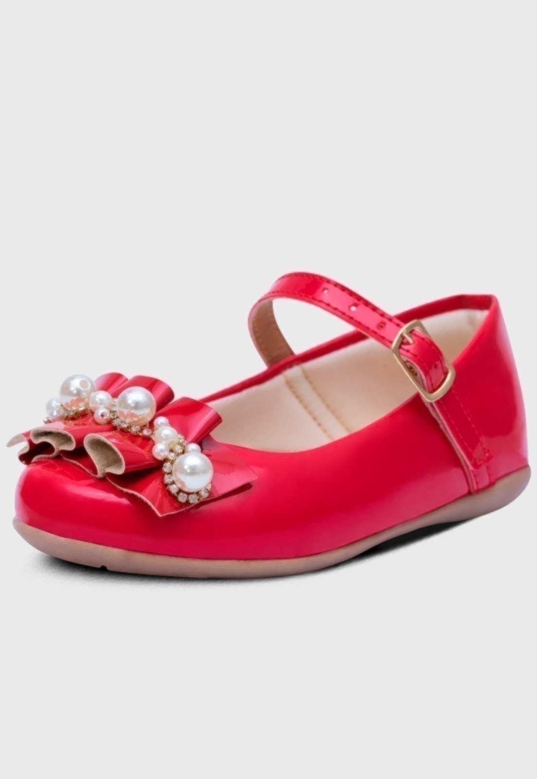 Infantil – Sapatilha Popidi Menina Perola Sanfonado Vermelho